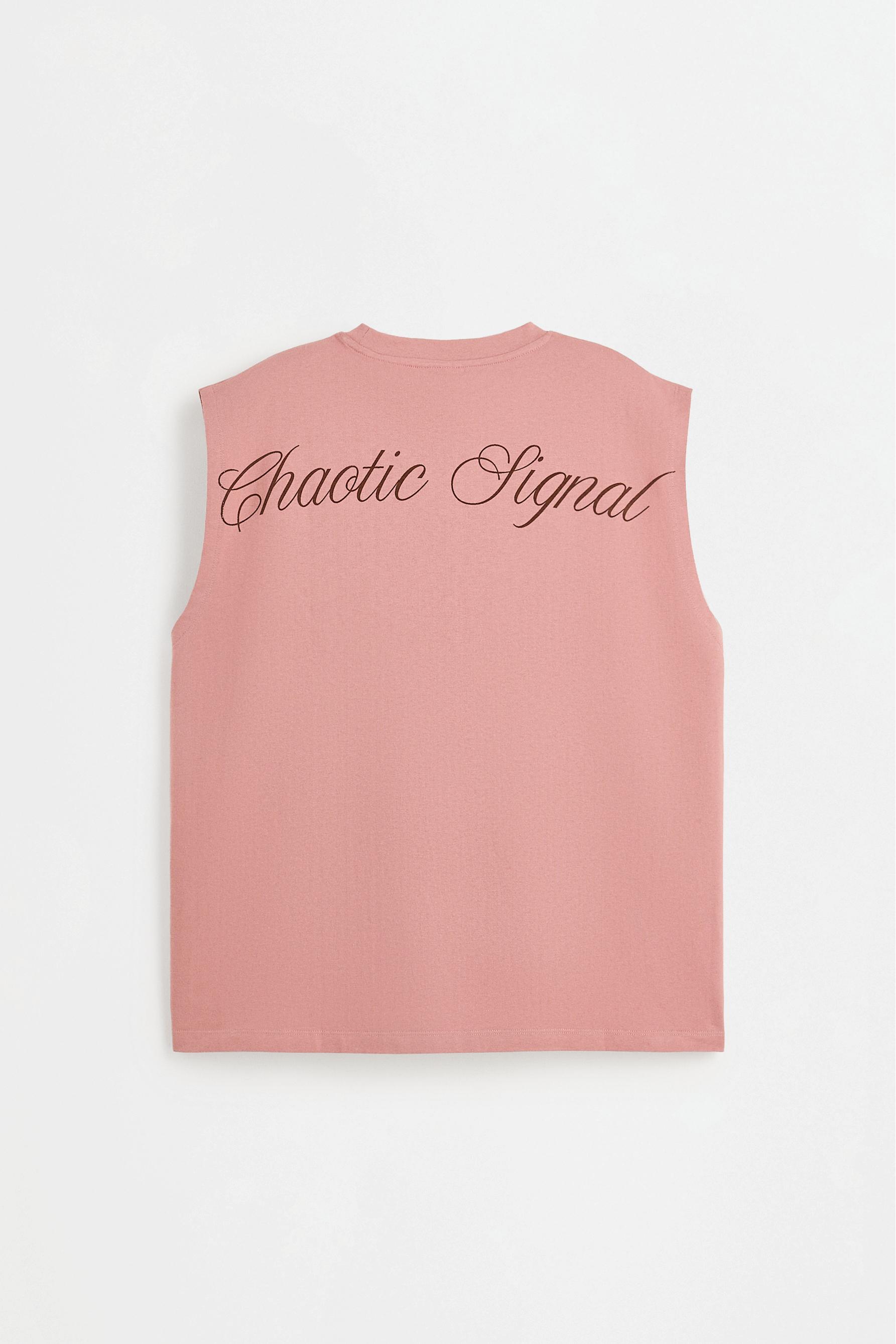 Sleeveless printed T-shirt — DUSTY PINK