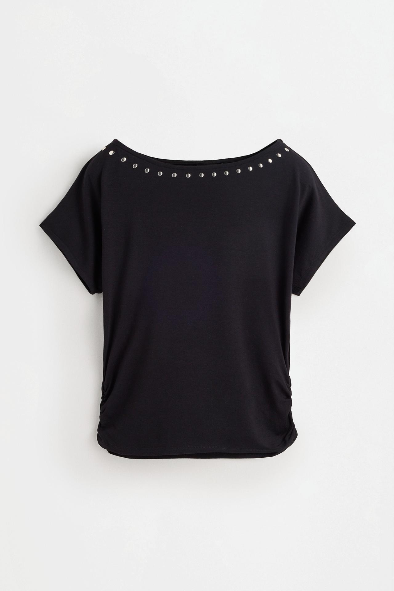 Studded T-shirt — BLACK