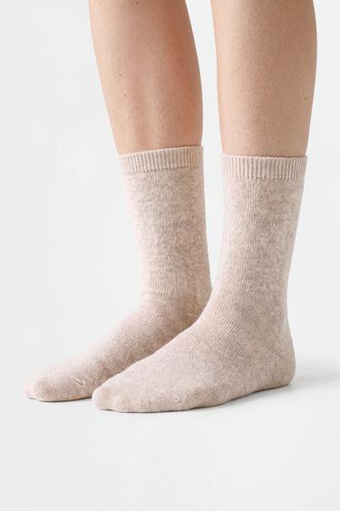 Terrycloth long socks (2-pack) — BROWN 4