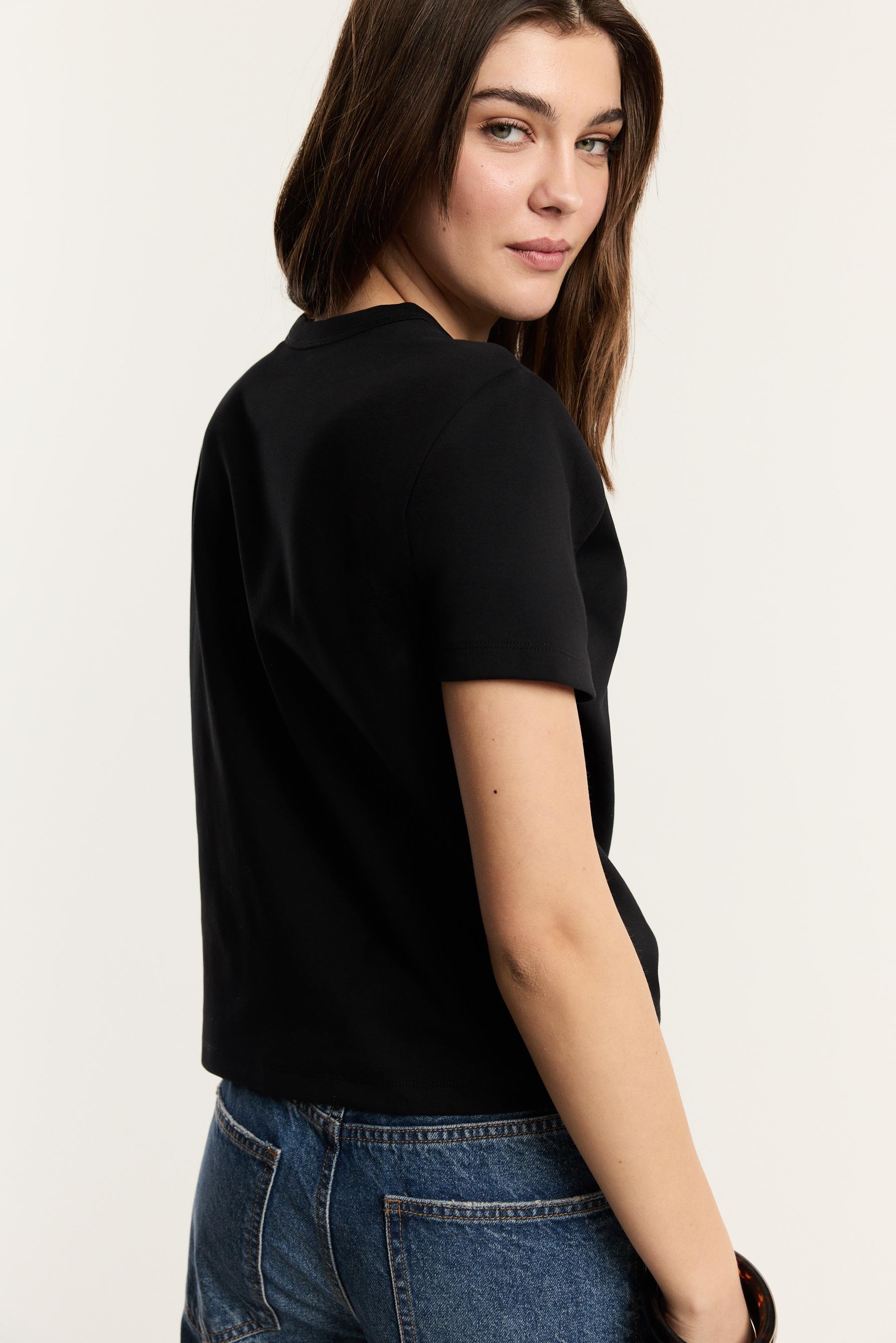 Basic short sleeve T-shirt — BLACK