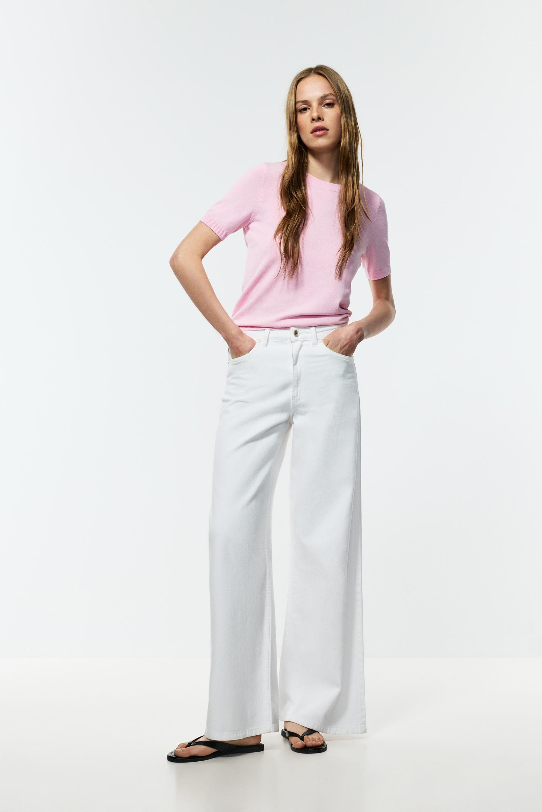 Basic knit top — PALE PINK