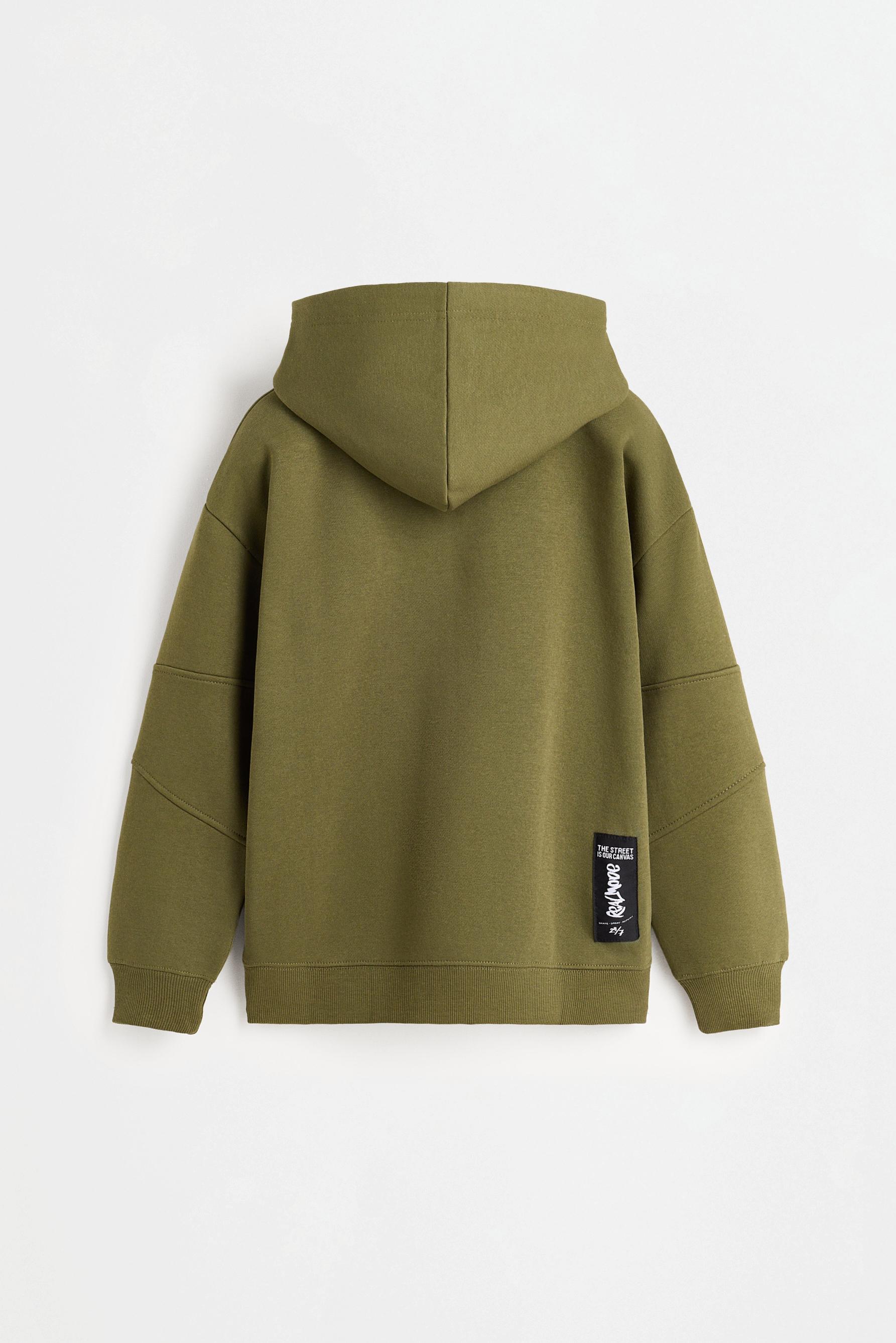 Printed hoodie — KHAKI