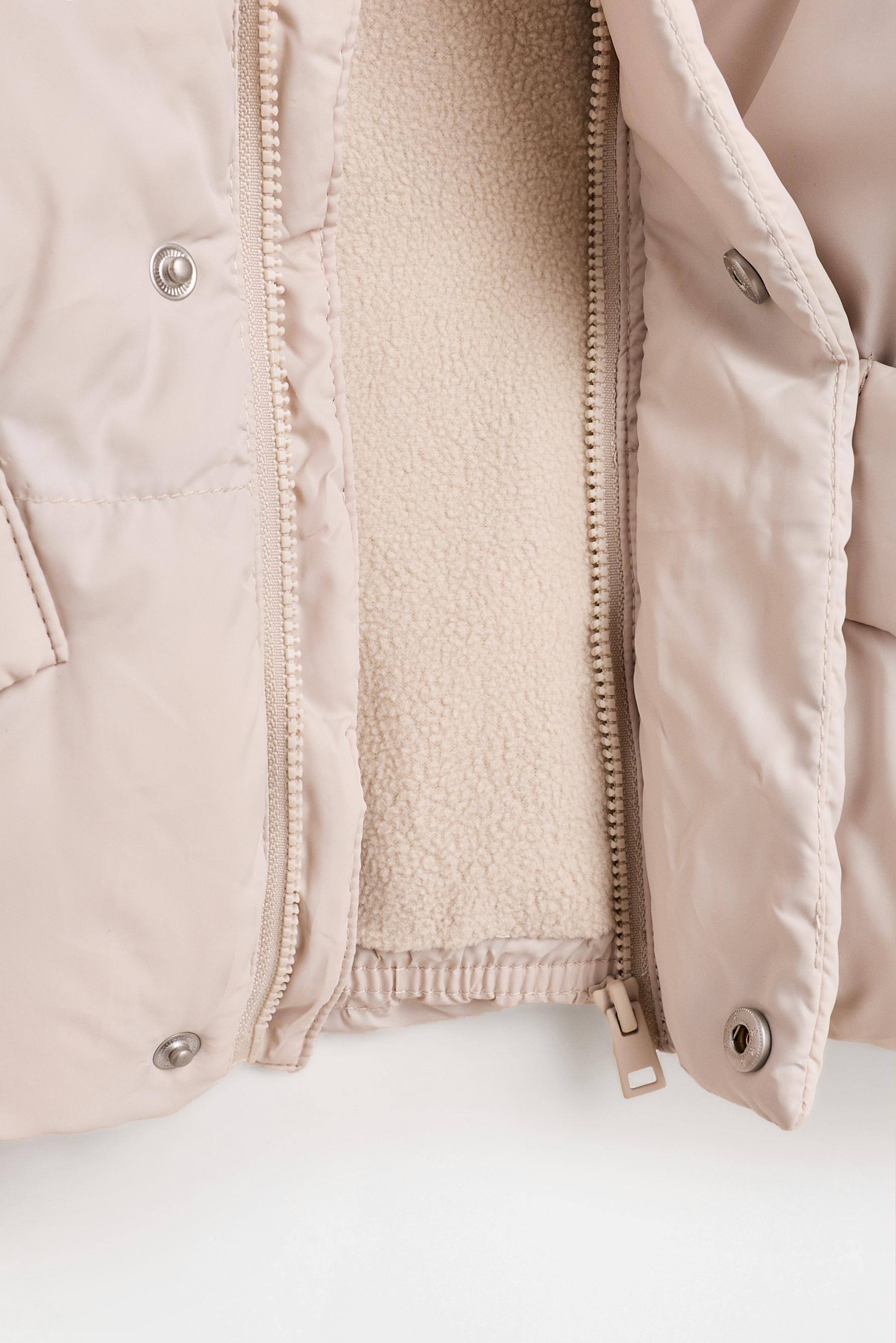 Quilted hooded jacket — BONE WHITE