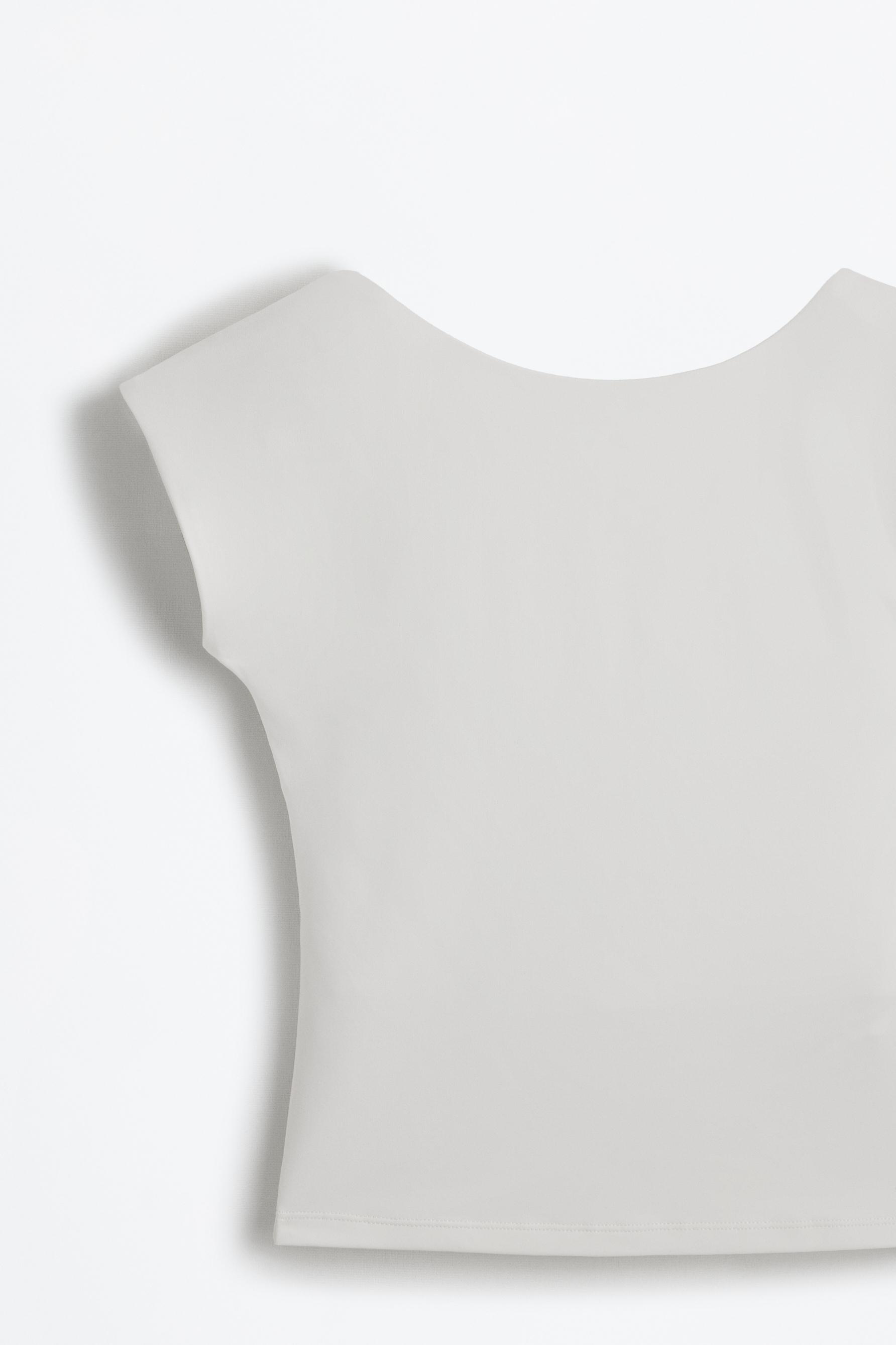 Polyamide T-shirt with open back — WHITE