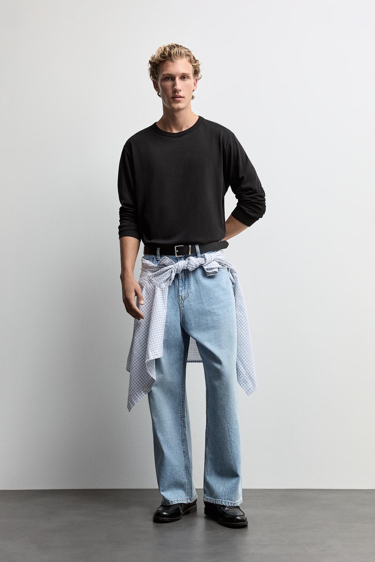 Medium-weight jersey long sleeve T-shirt — BLACK