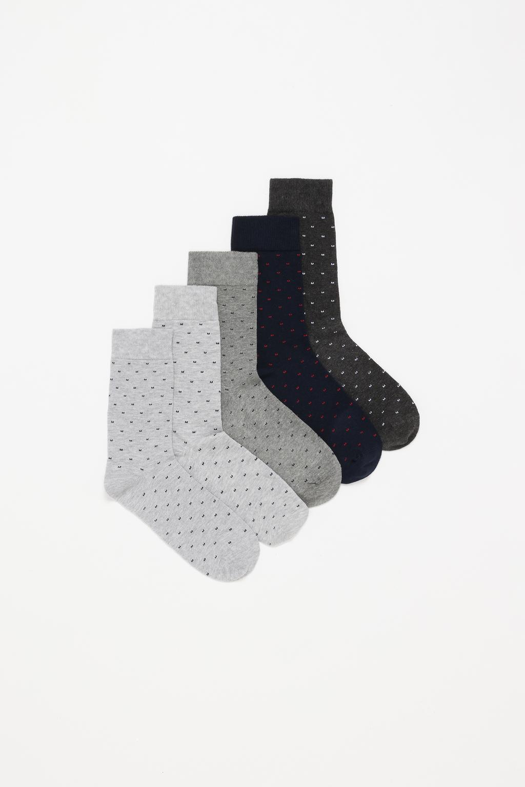 5-pack of contrast long socks.