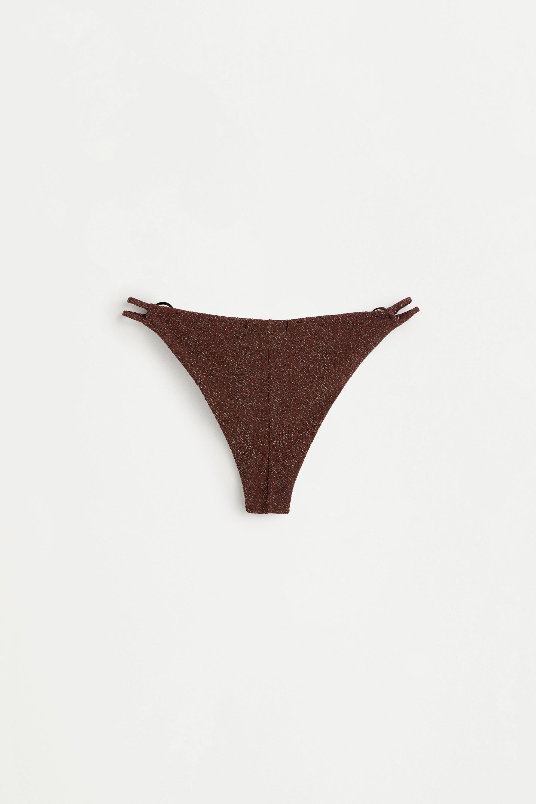 Shimmery bikini briefs — BROWN