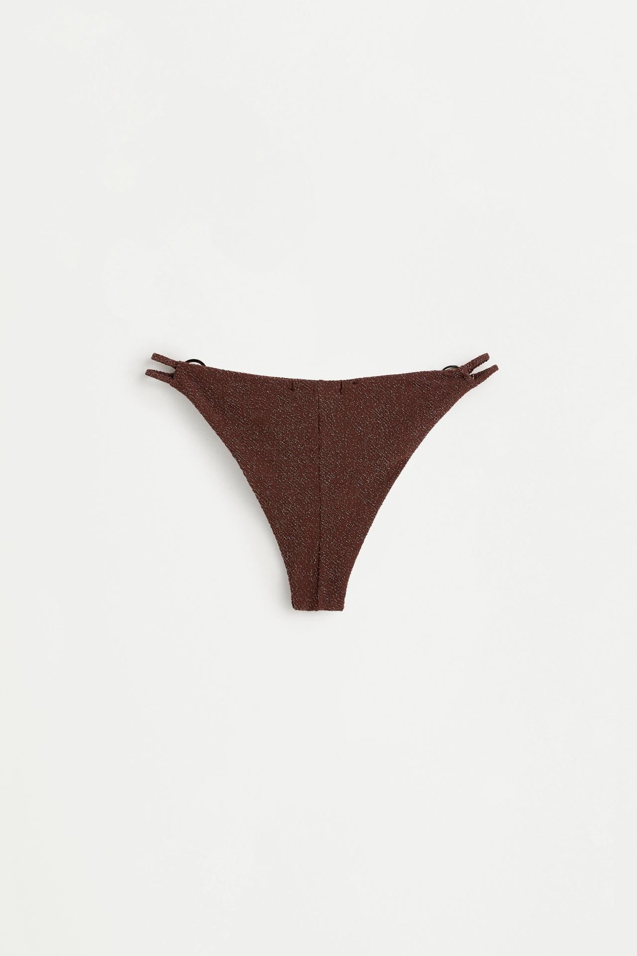 Shimmery bikini briefs — BROWN