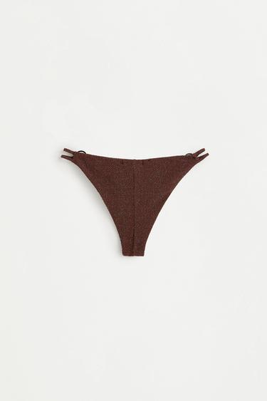 Shimmery bikini briefs — BROWN 8
