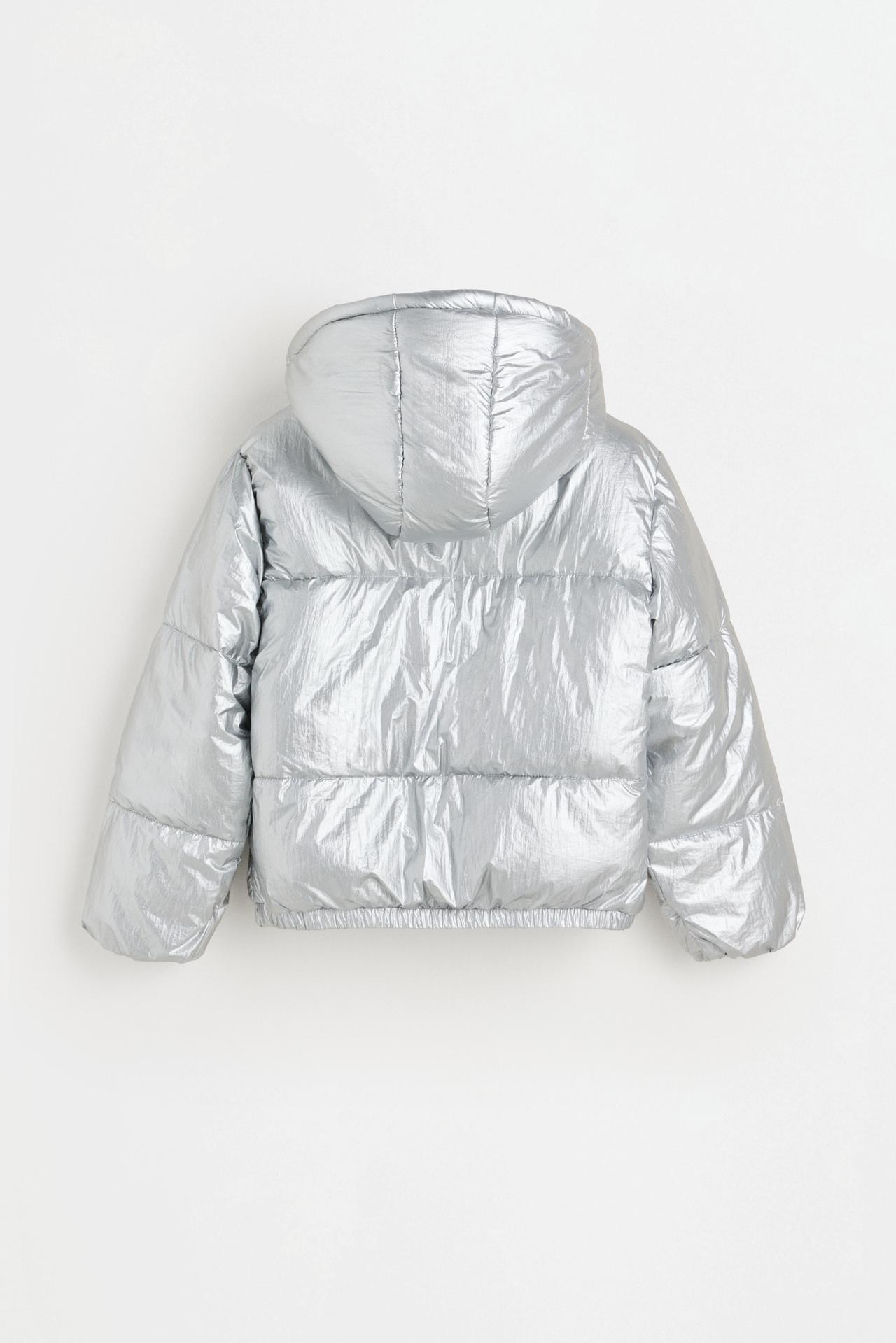 Metallic quilted jacket — SILVER