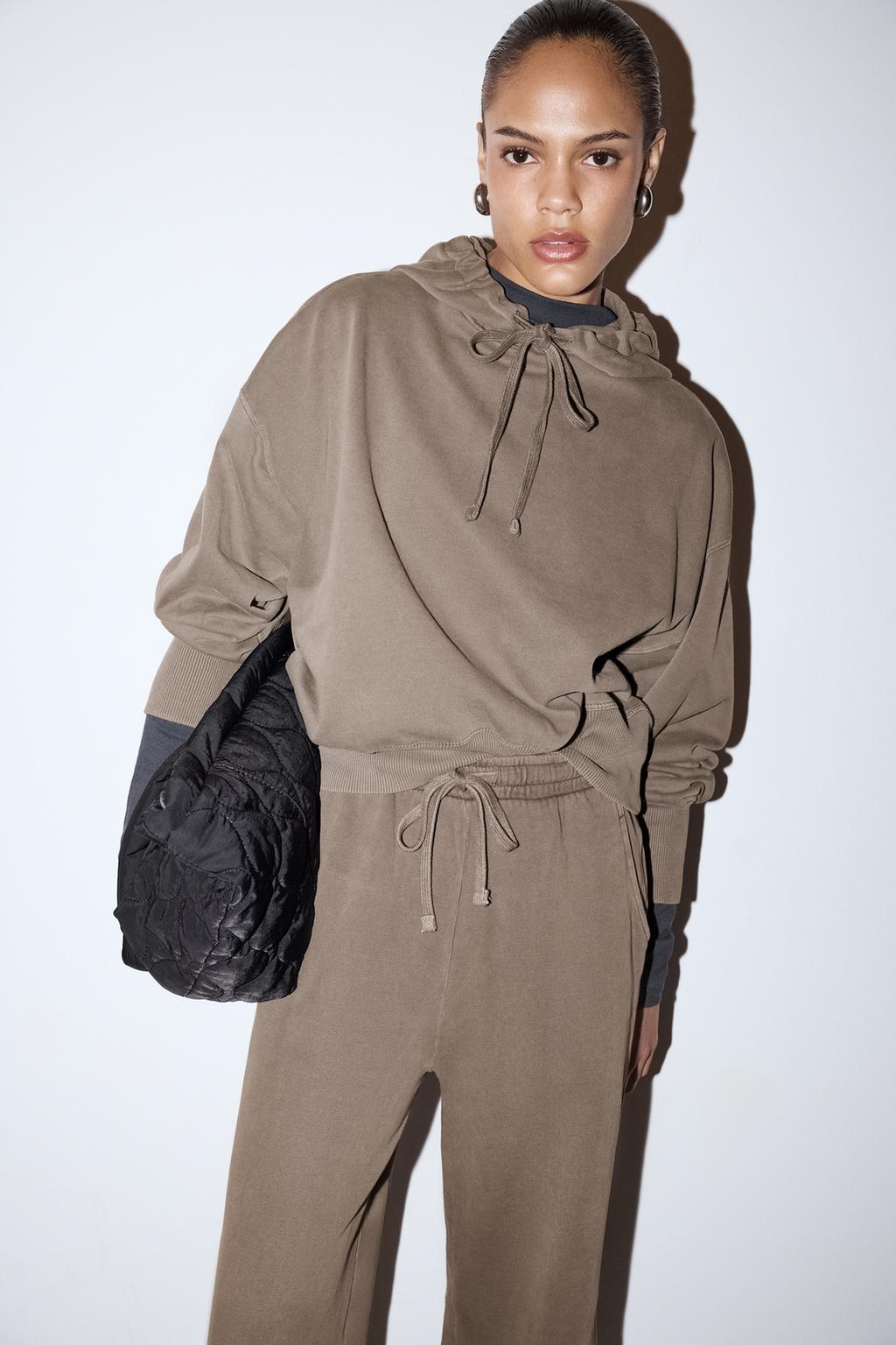 Felpa tuta effetto lavato