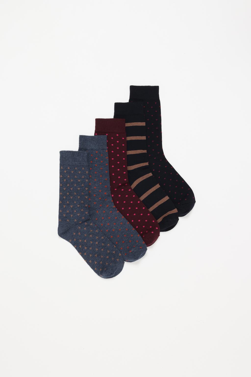 5-pack of contrast long socks.