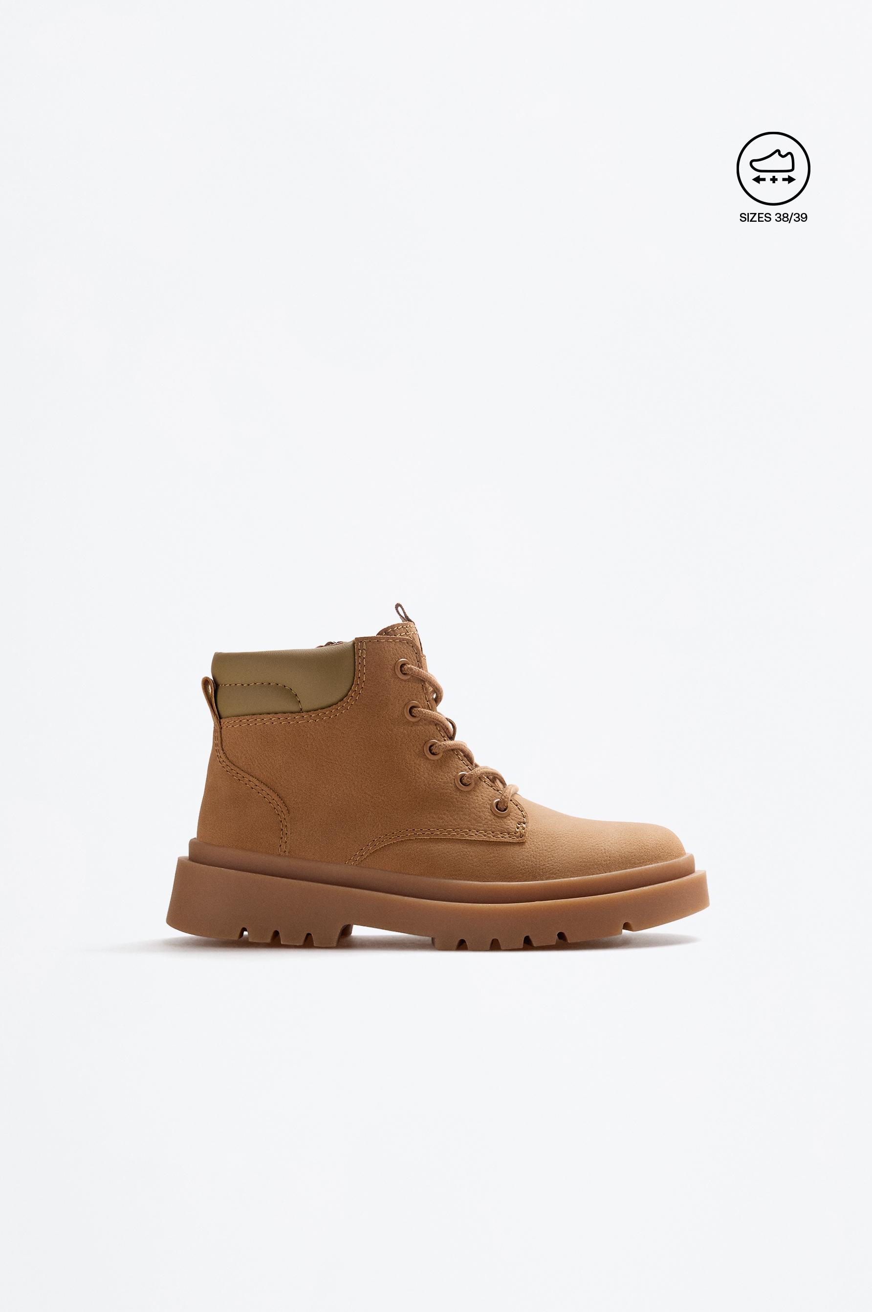 Contrast collar ankle boot — ORANGE