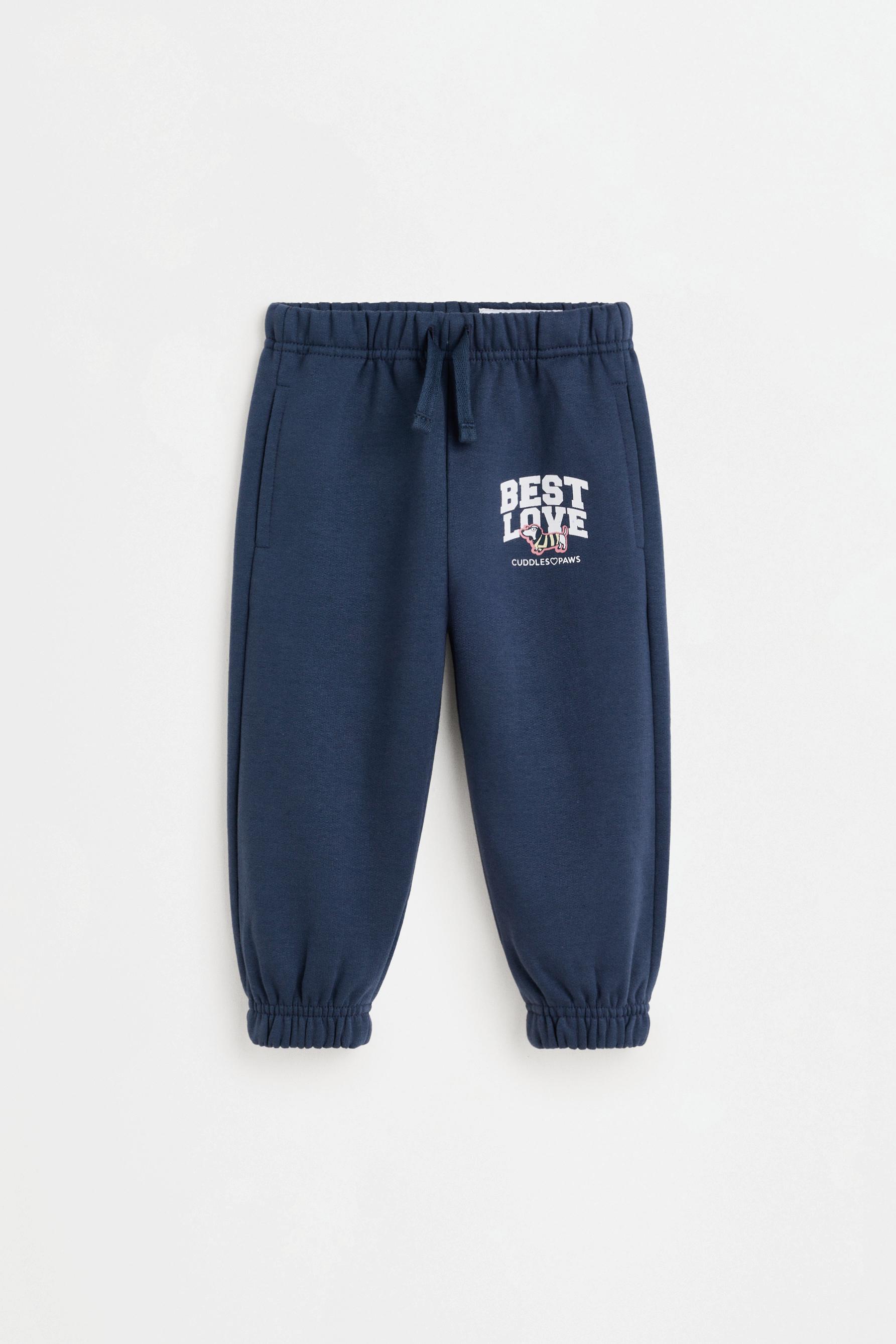 Pack of 2 contrast plush trousers — DARK NAVY