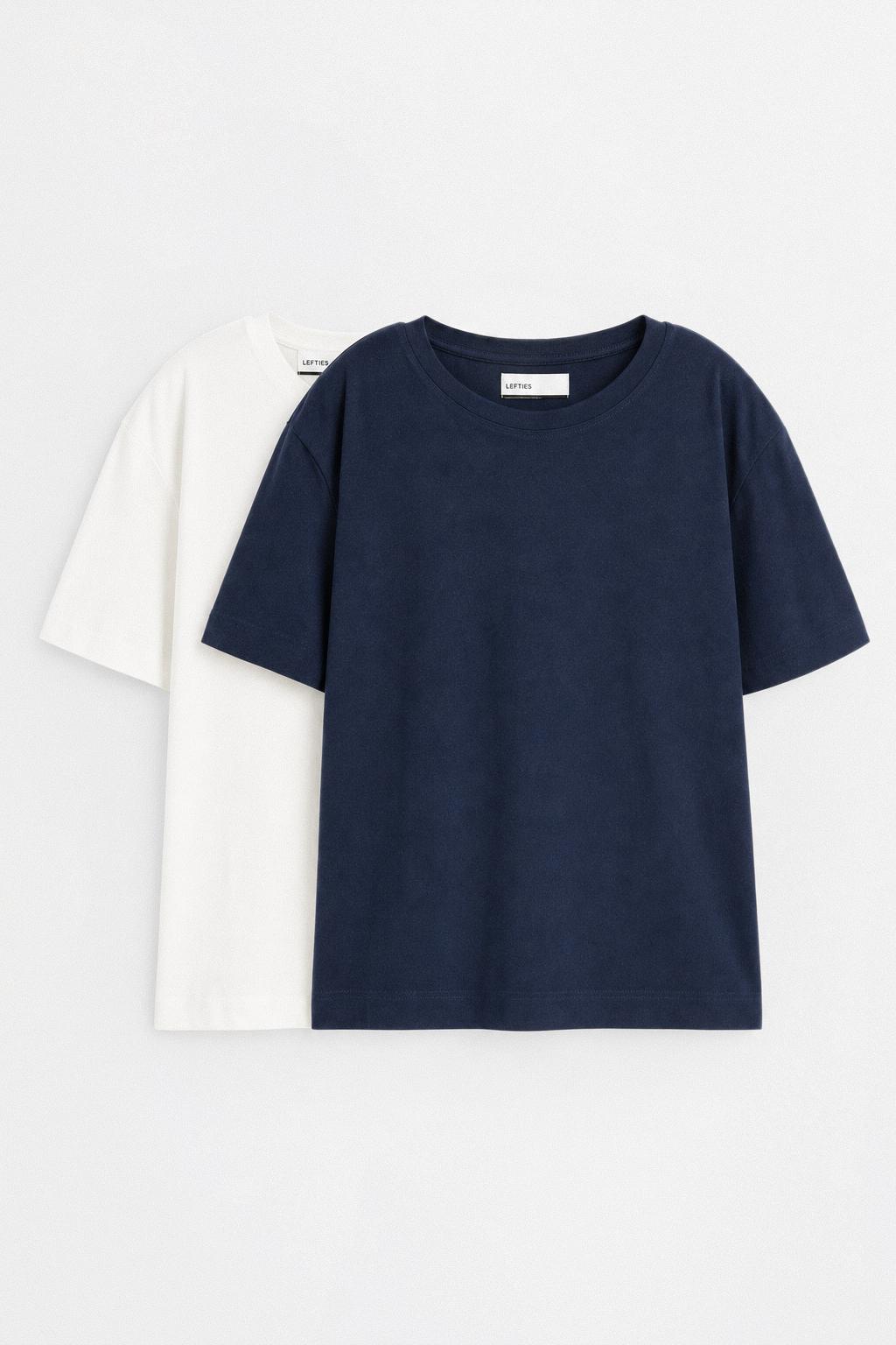 2-pack of basic round neck T-shirts — DARK NAVY