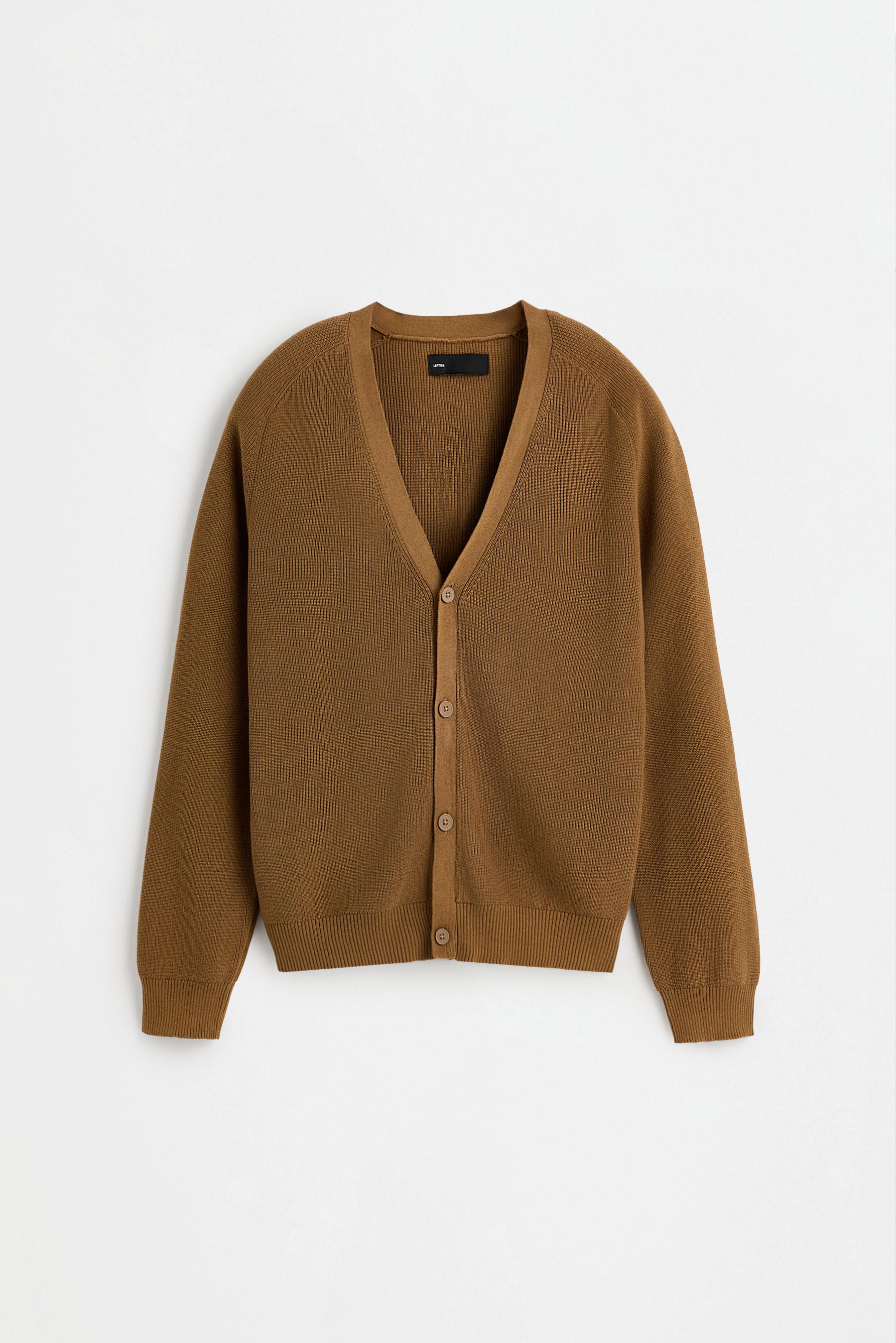 Textured cardigan — TOBACCO BROWN