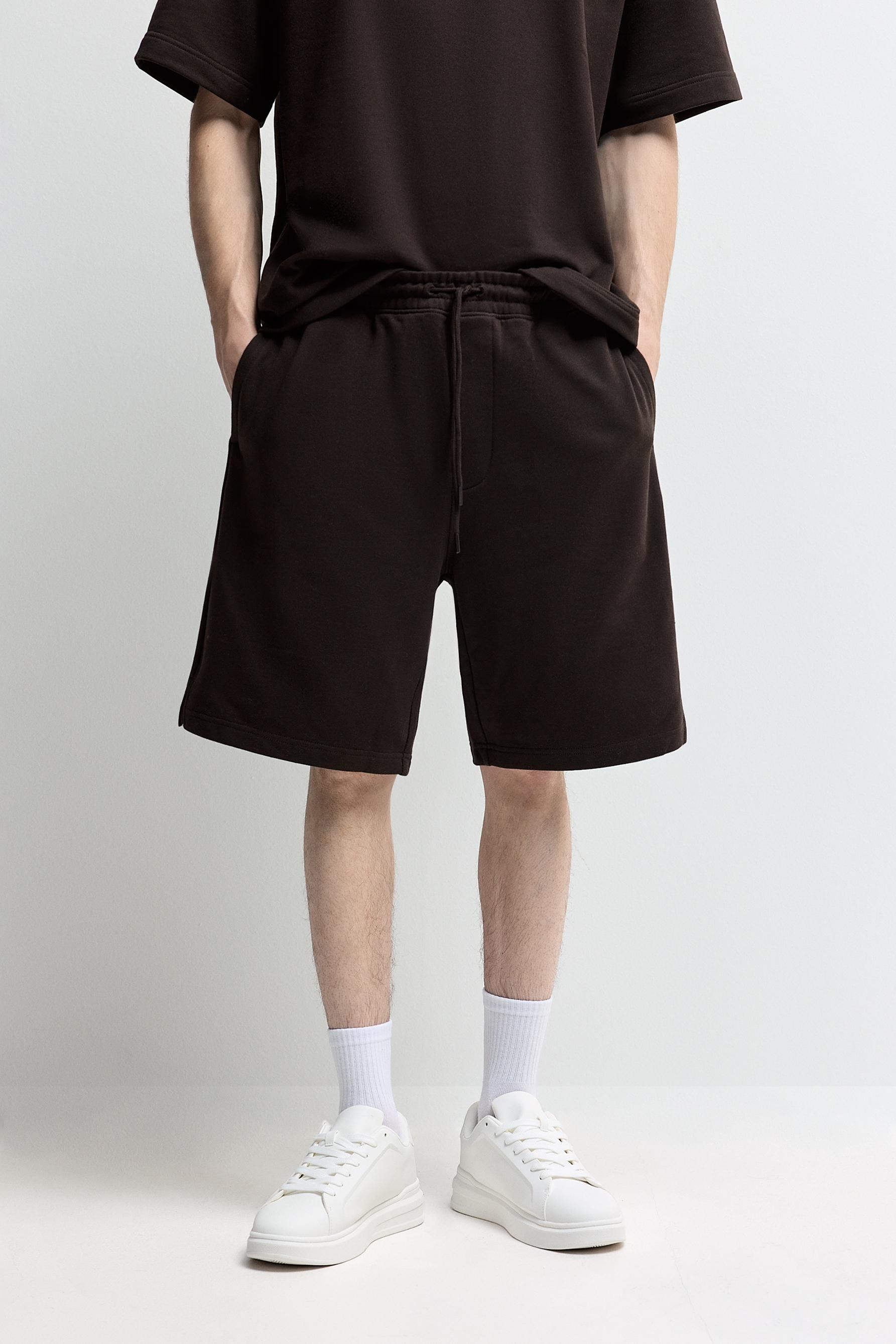Tracksuit Bermuda shorts — DARK BROWN