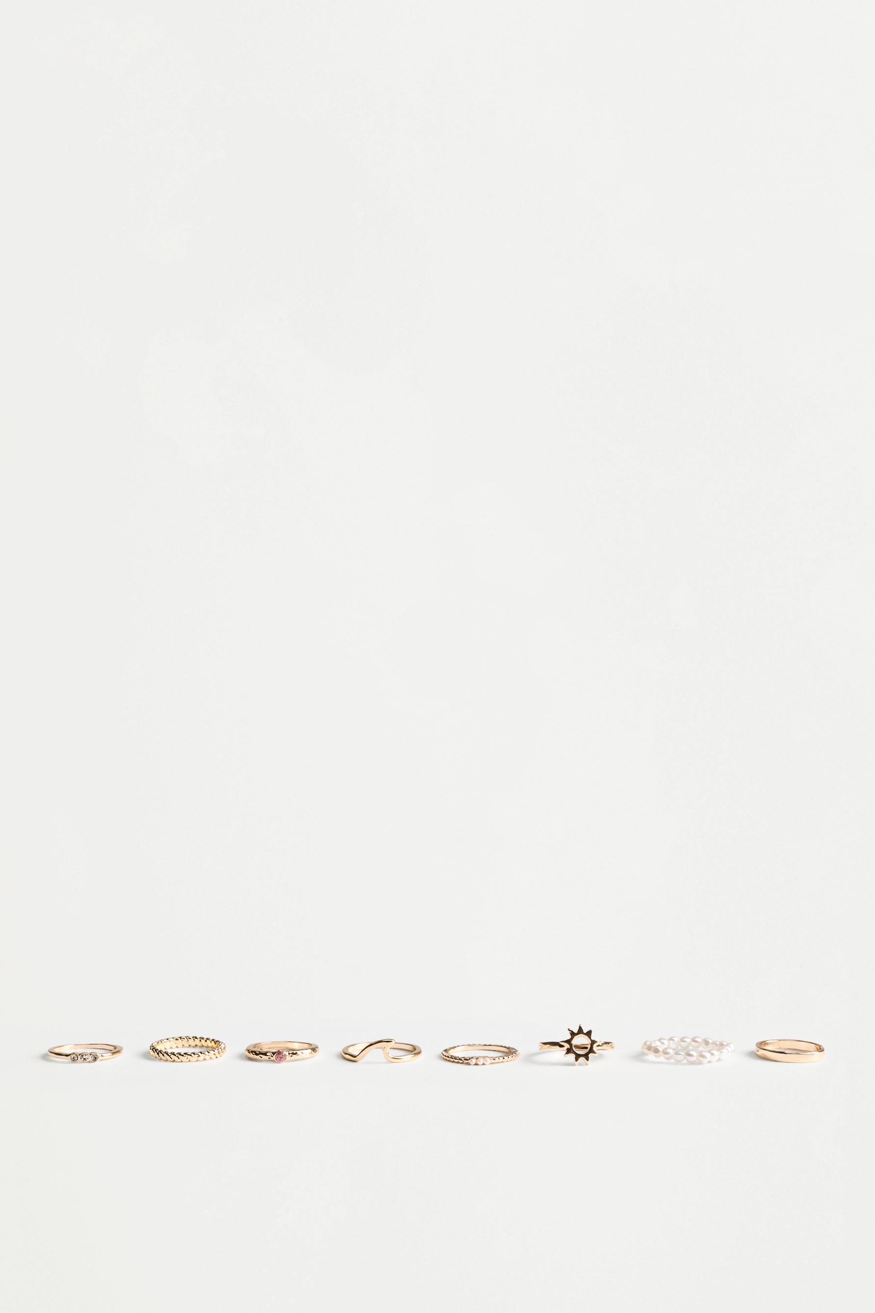 Contrast Rings (8-Pack) — GOLD (alternate view)