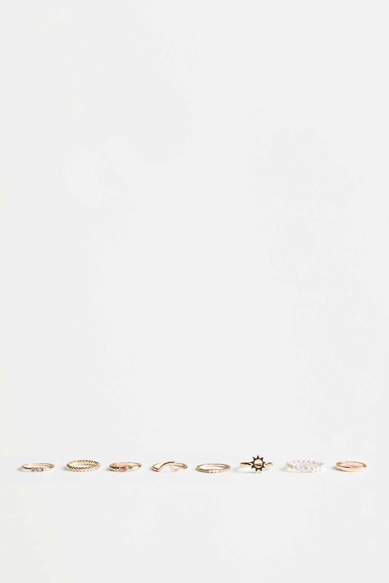Contrast Rings (8-Pack) — GOLD