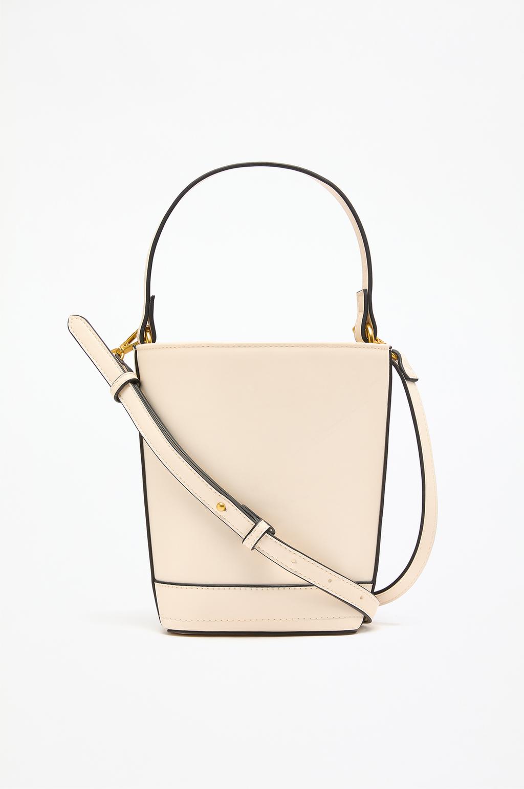 Plain bucket bag with double handle