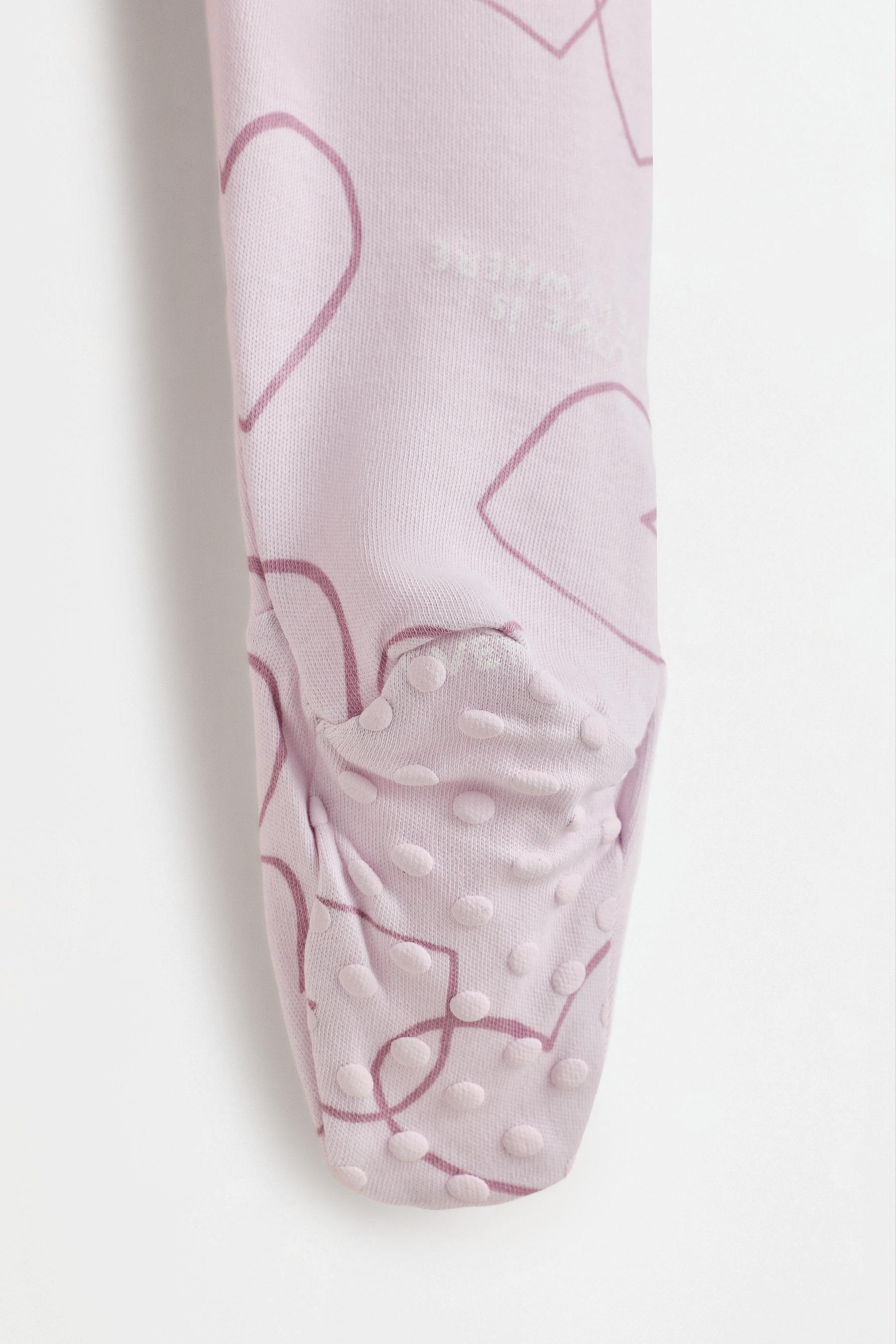 Pack of 2 all-over heart print sleepsuits — PASTEL YELLOW