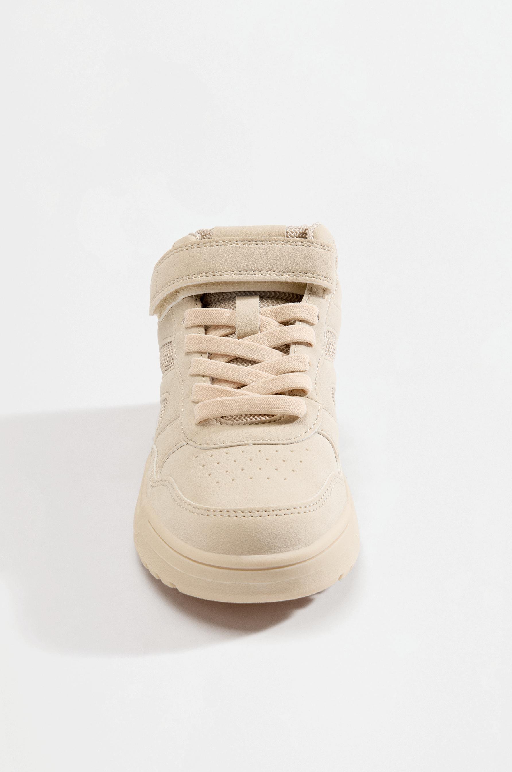 Monochrome high-top sneakers — BEIGE