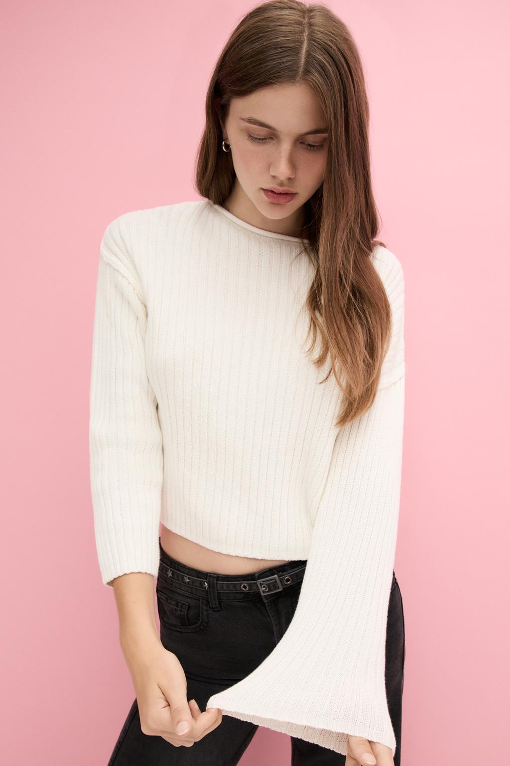 Ribbed knit sweater