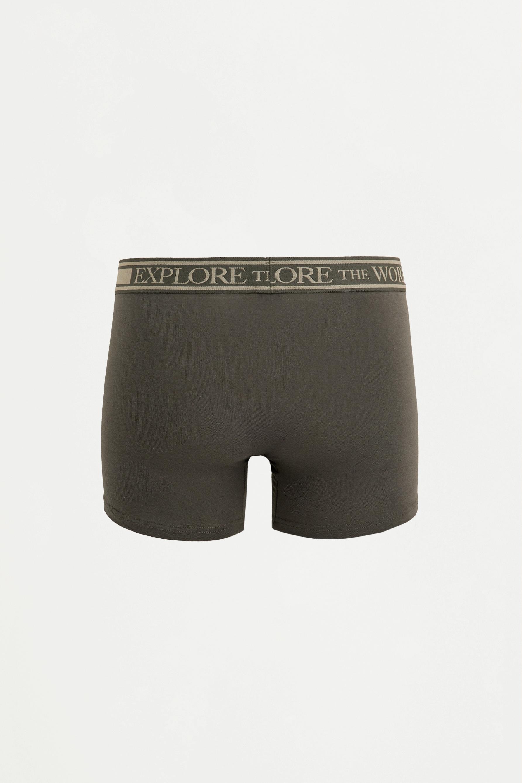 5-pack of long slogan boxers — SAND
