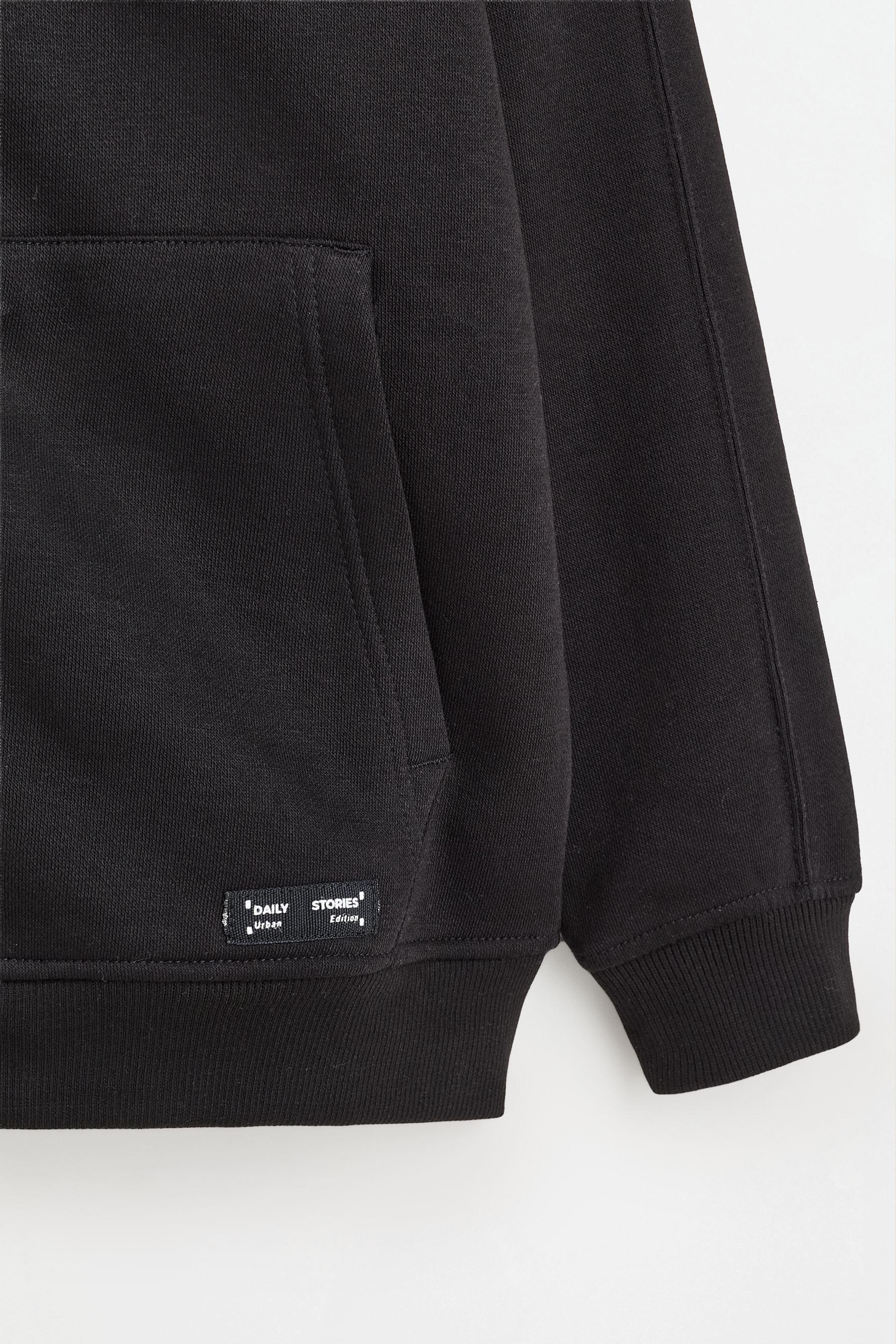 Zip-up sweatshirt — BLACK