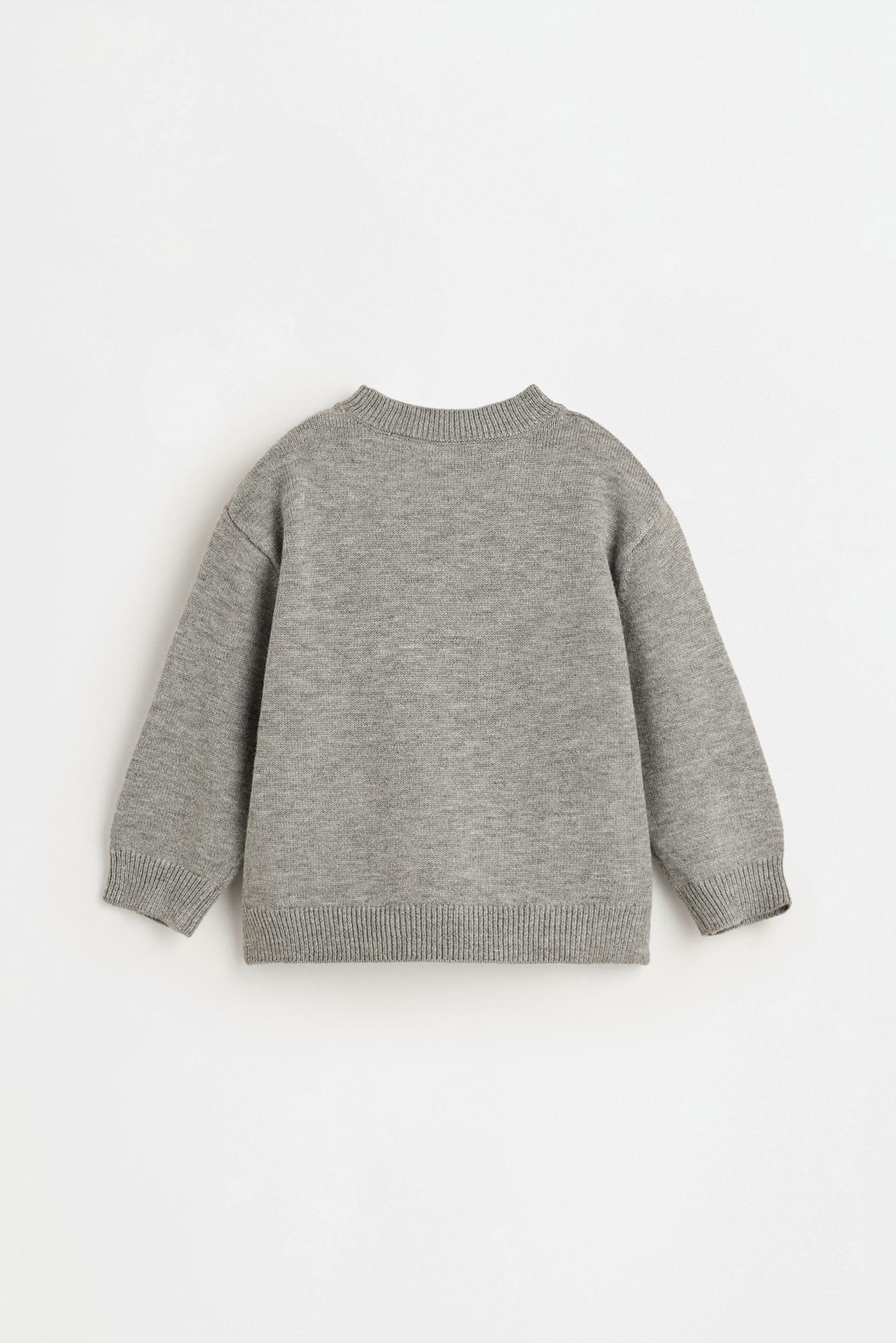 Knit sweater and animal print leggings co-ord — GREY