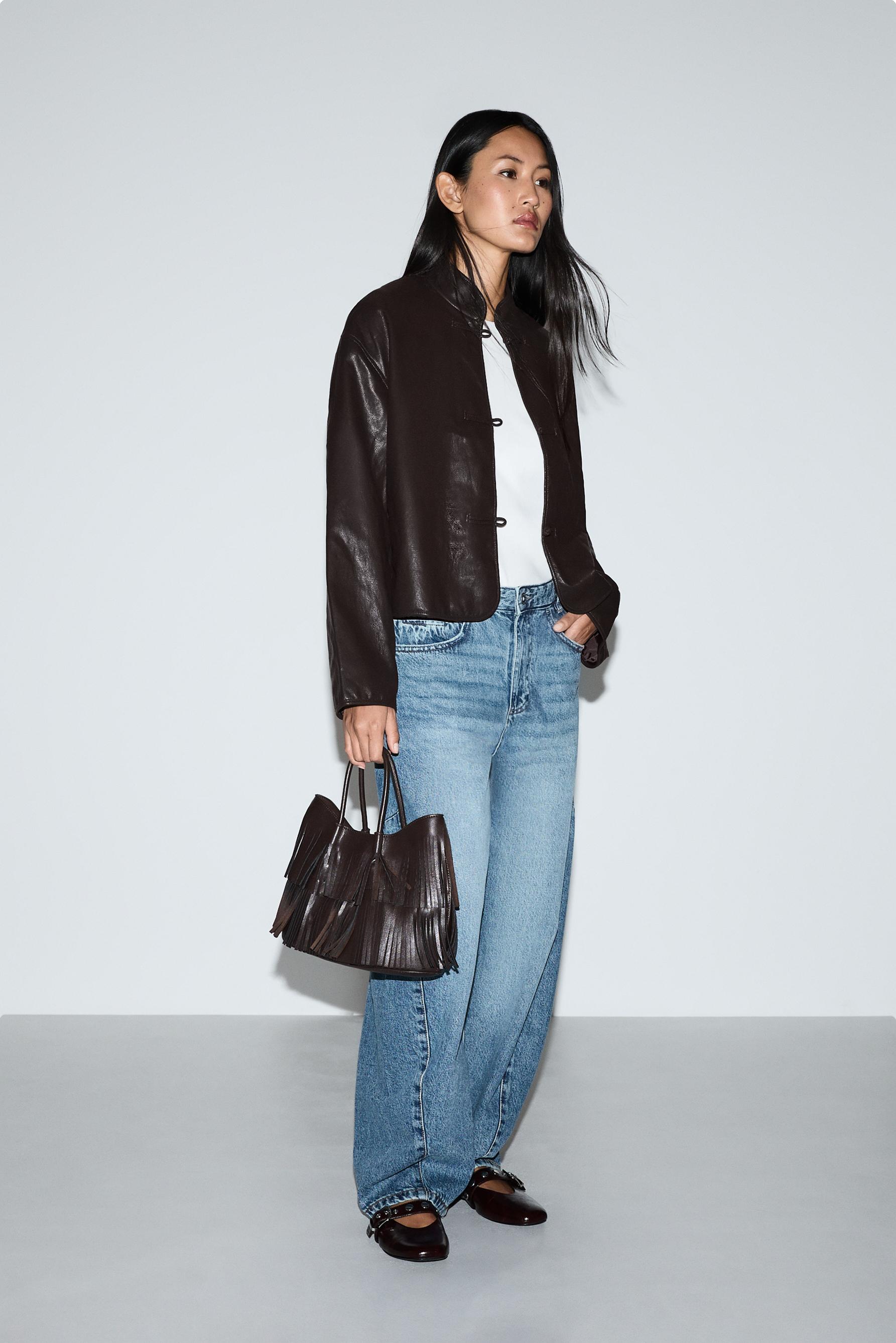 Fringe bag — BROWN