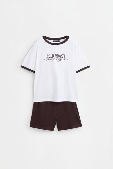 Straight fit printed short pyjamas — WHITE 6