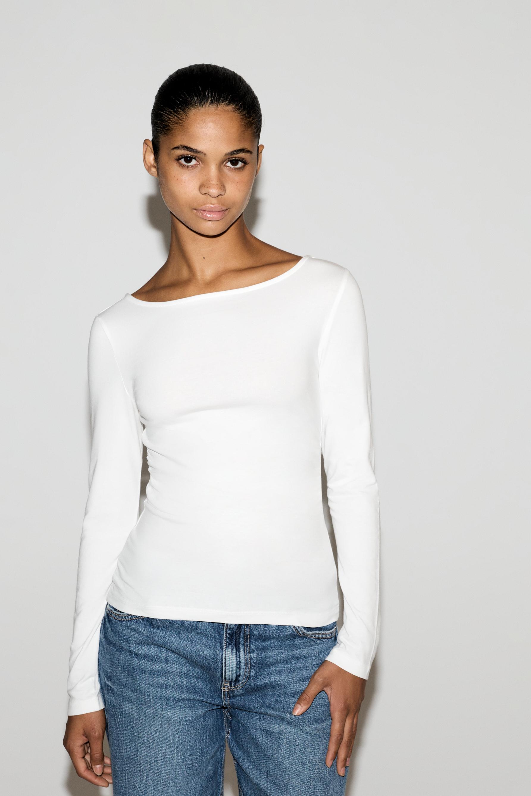 Ruched T-shirt — OFF WHITE
