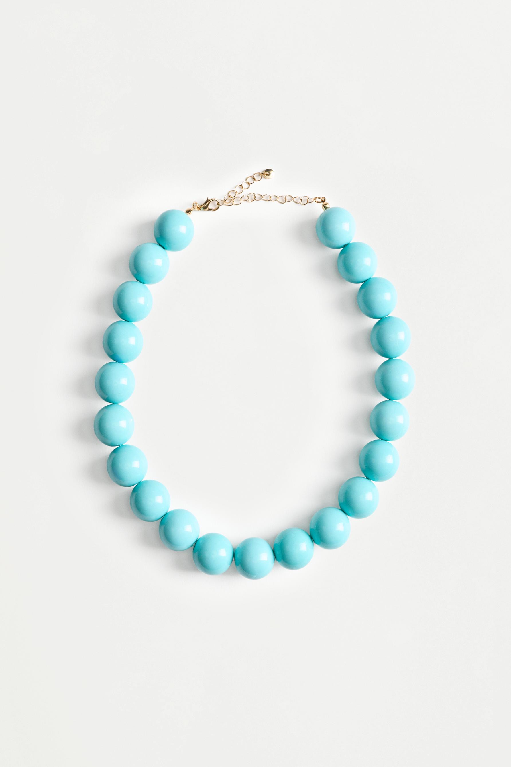 Bead necklace — PALE TURQUOISE