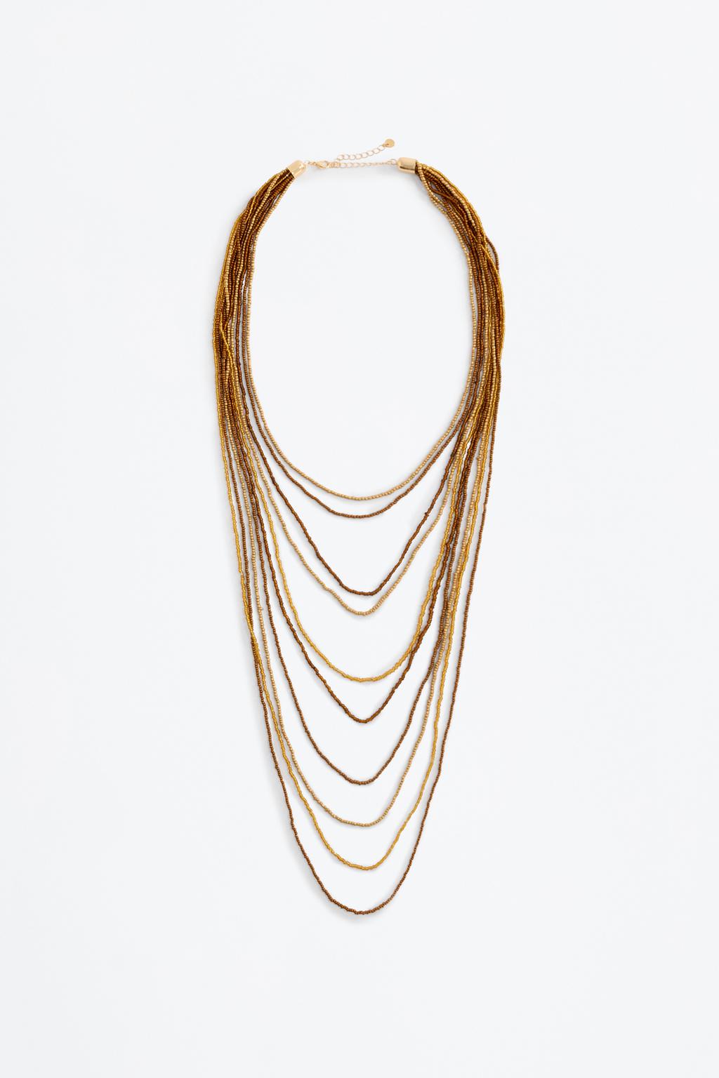 Ten-strand beaded necklace