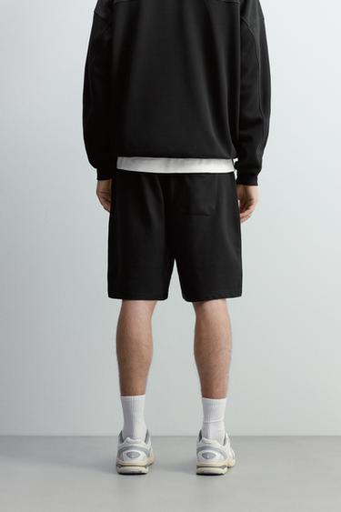 Basic tracksuit Bermuda shorts — BLACK 4