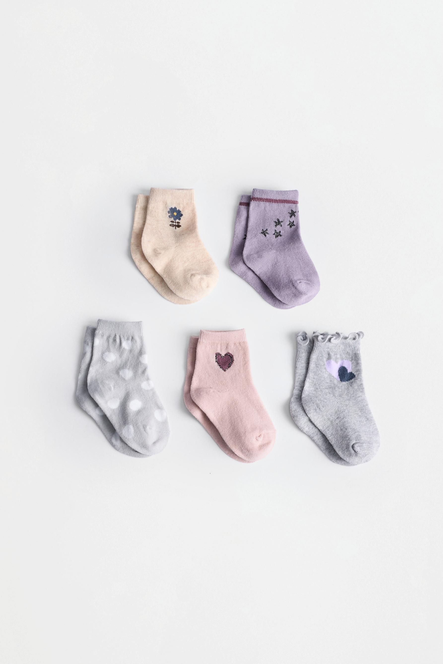 Printed Long Socks (Pack of 5) — LILAC