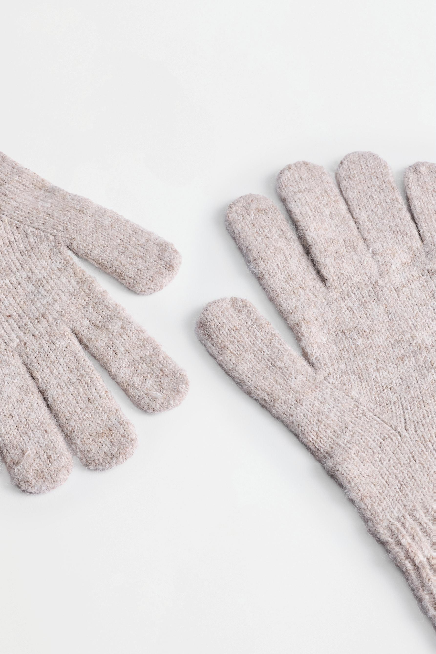 Basic knit gloves — BEACH SAND