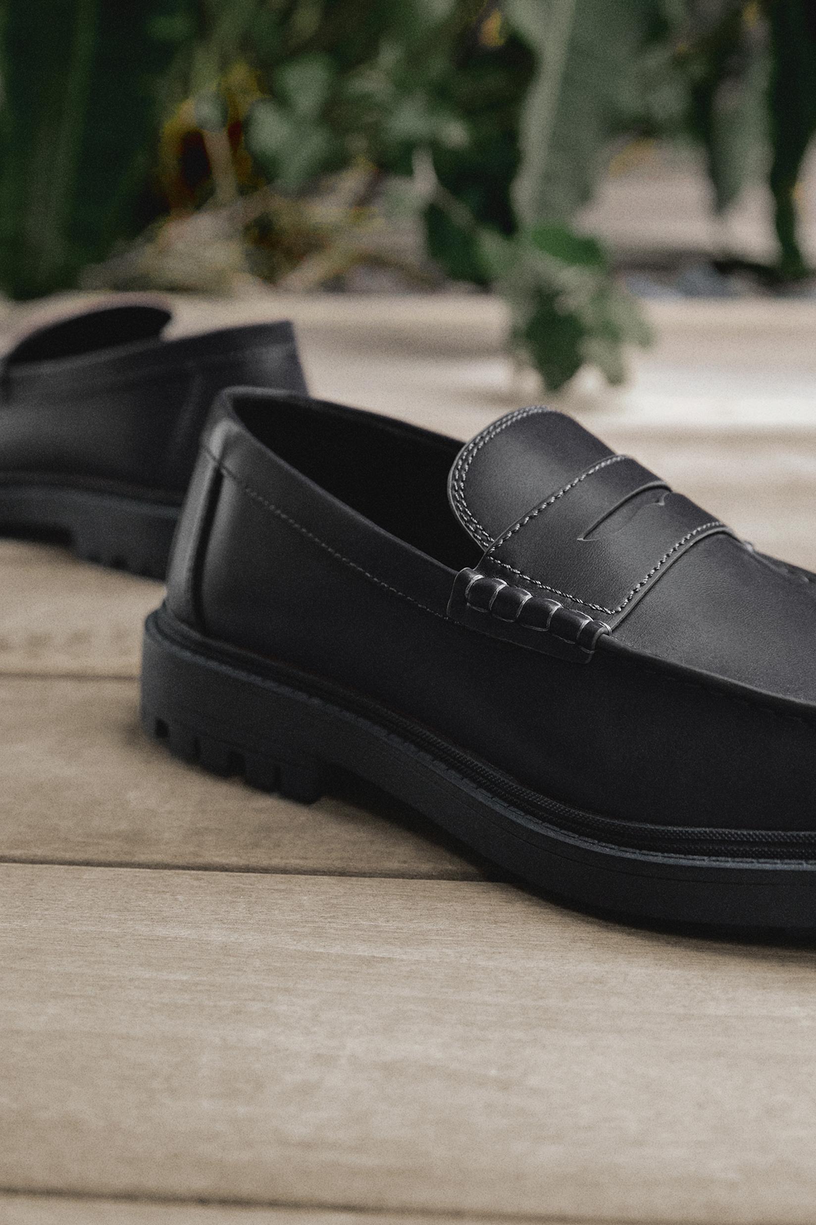 Tailored Penny Loafers — BLACK