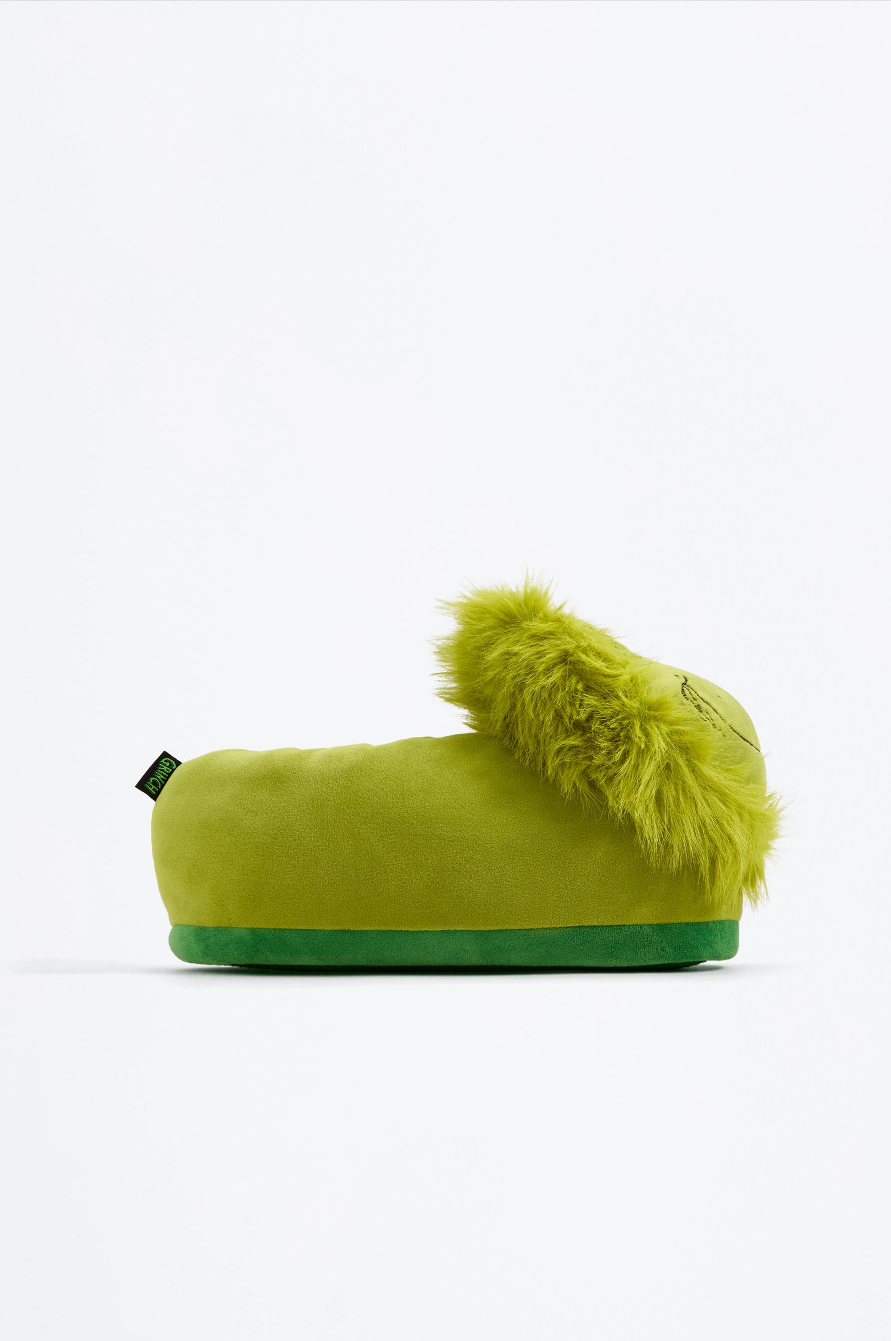 Hombre | Zapatilla de casa navideña fluffy Grinch