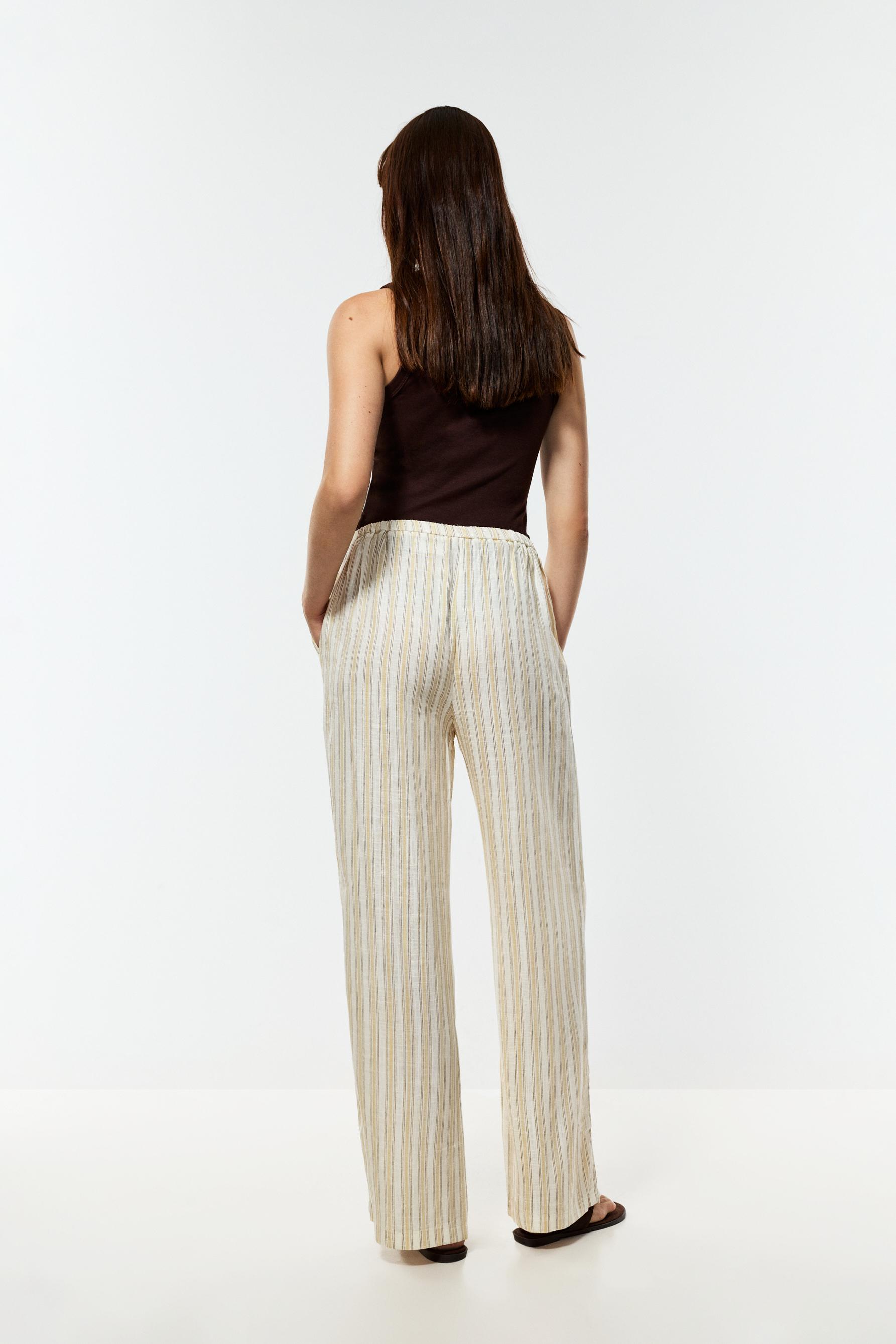 Rustic wide-leg trousers — MID YELLOW