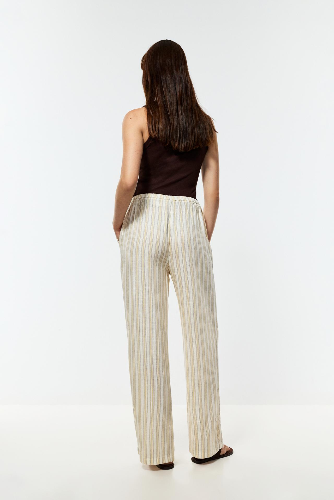 Rustic wide-leg trousers — MID YELLOW