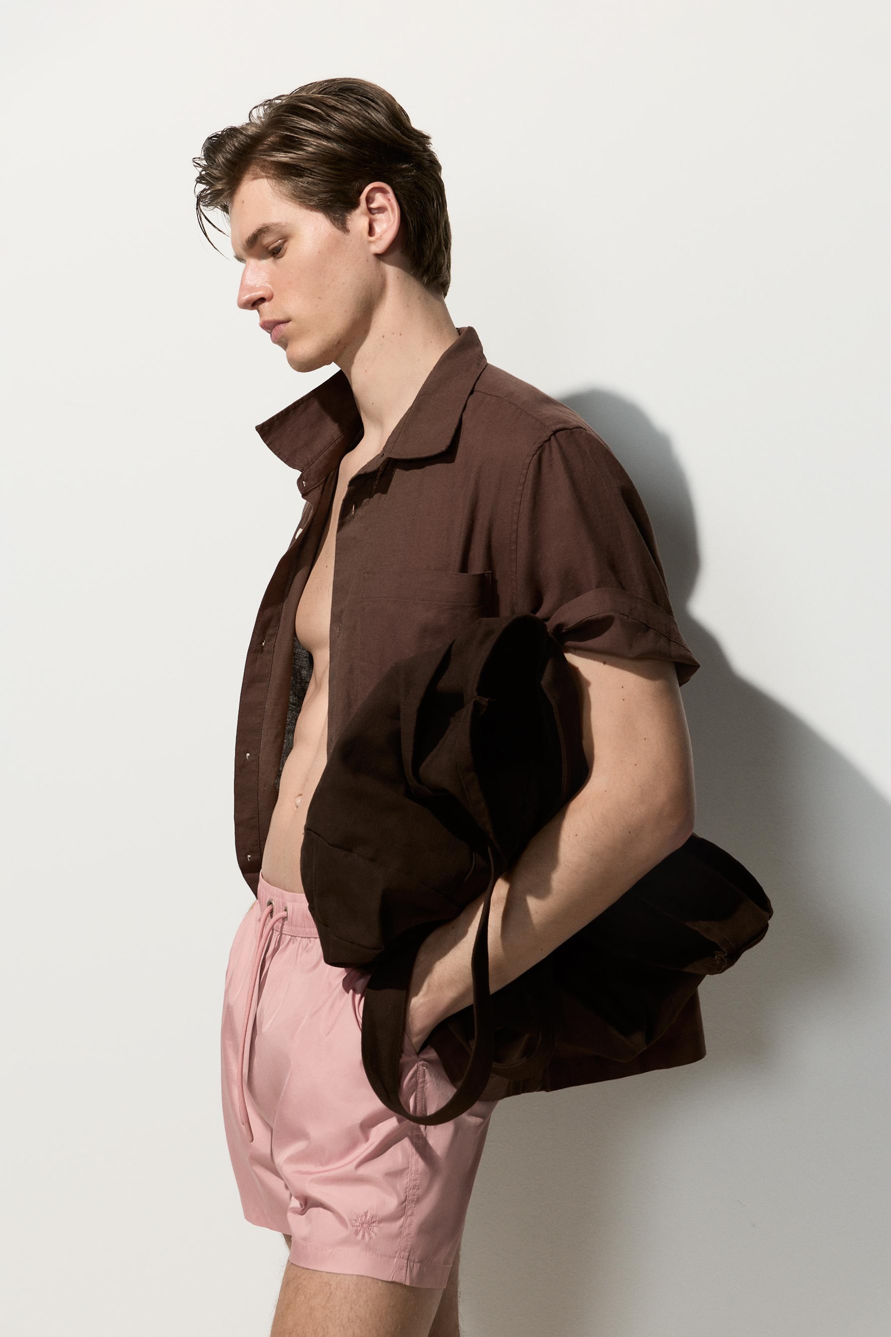 Basic regular fit swim shorts — DUSTY PINK