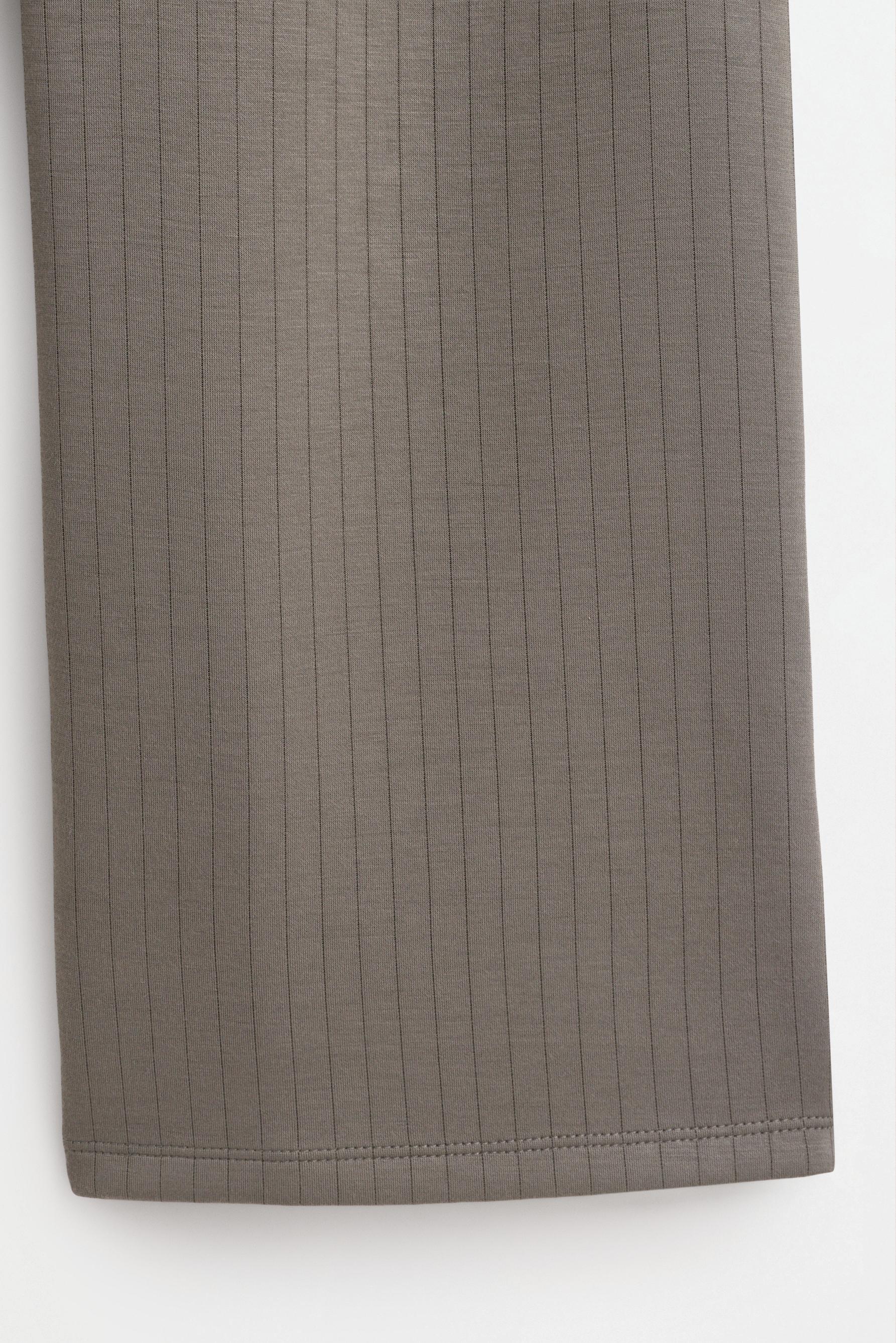 Ribbed straight-leg trousers — KHAKI