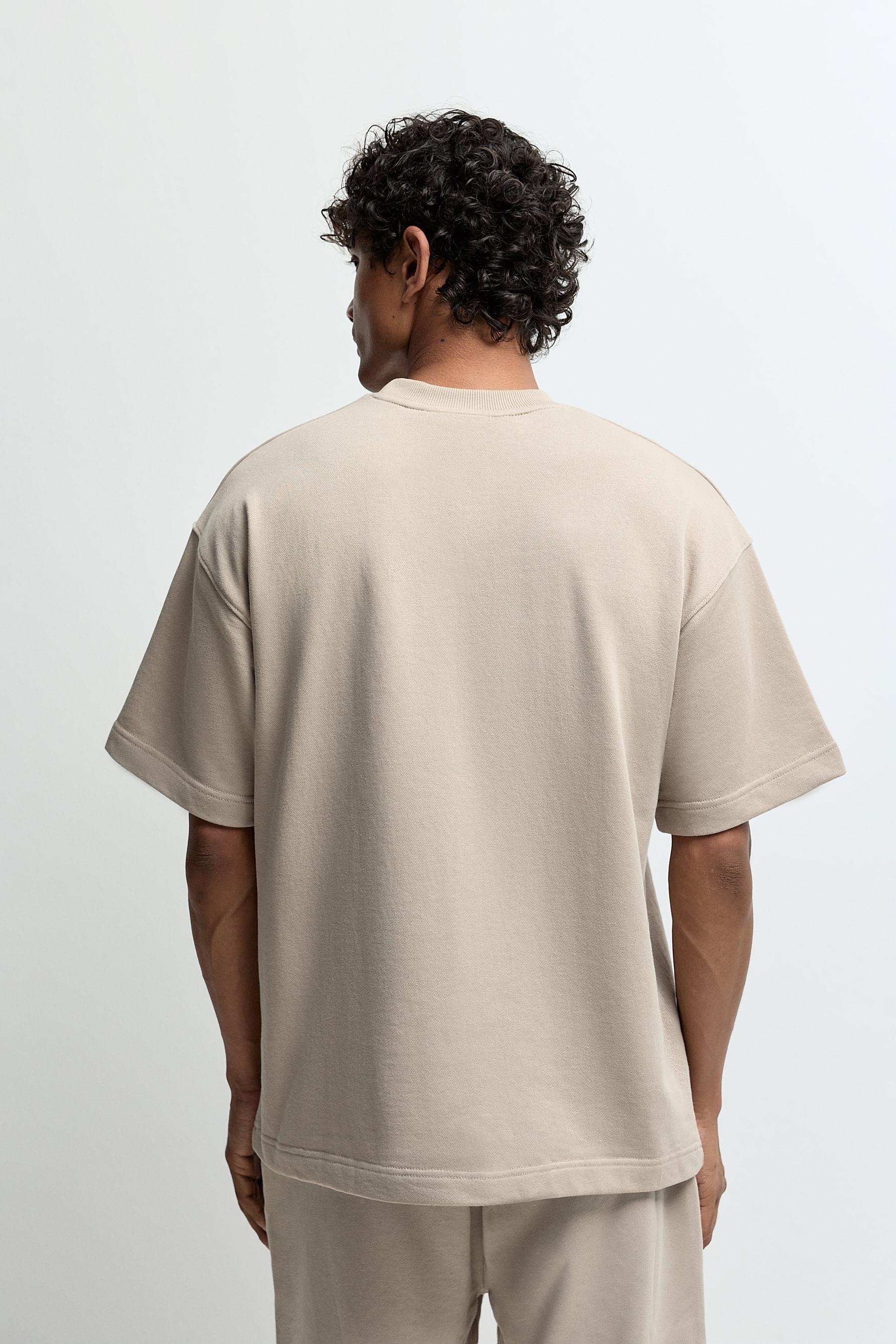 Short sleeve sweatshirt — PALE SAND
