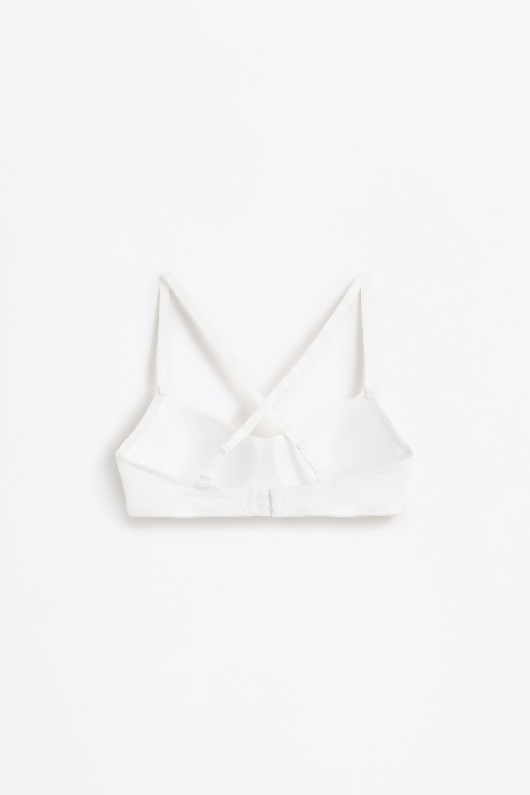 Microfibre pre-shaped bra — WHITE