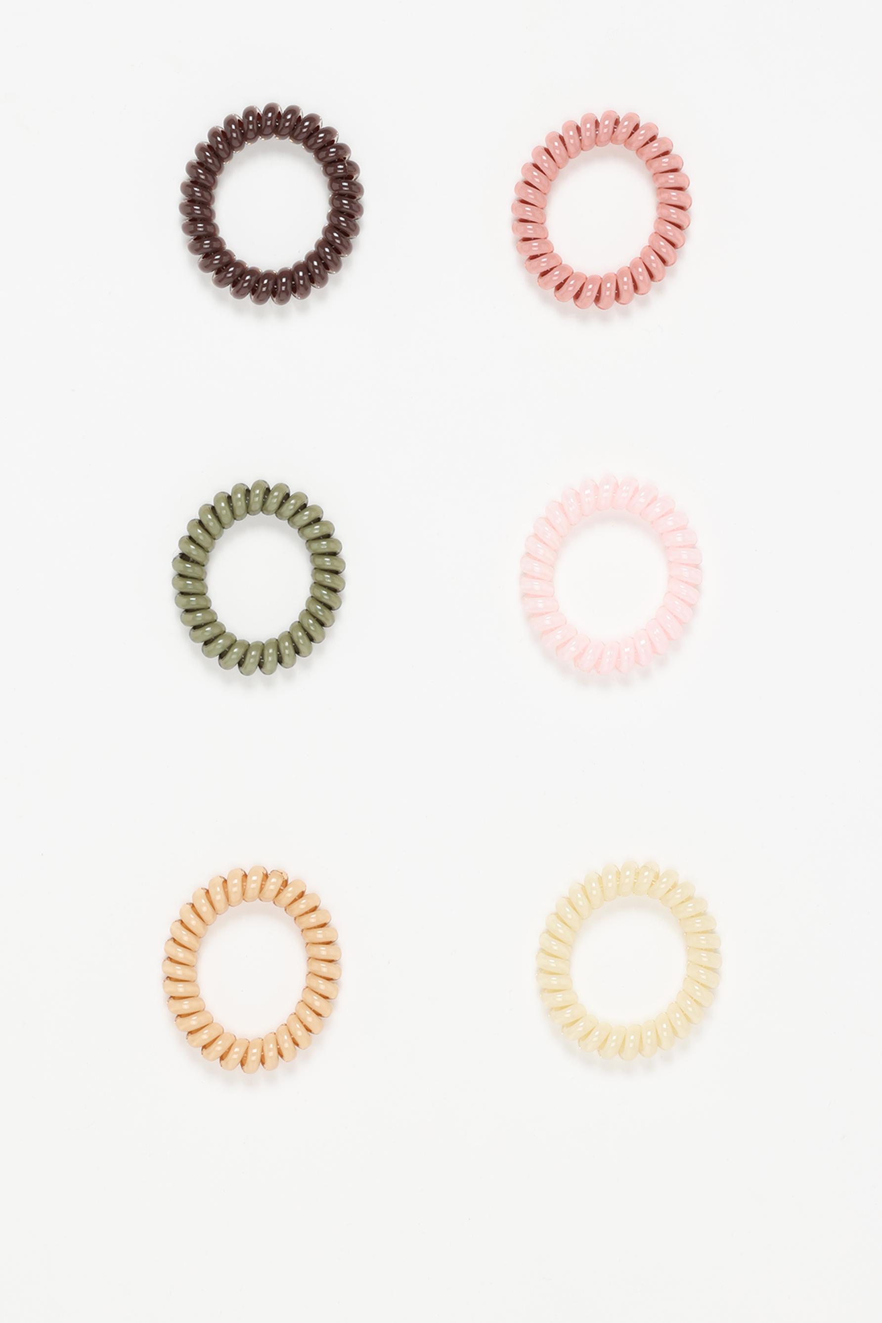 Conjunto 6 el sticos de cabelo espiral acess rios de cabelo