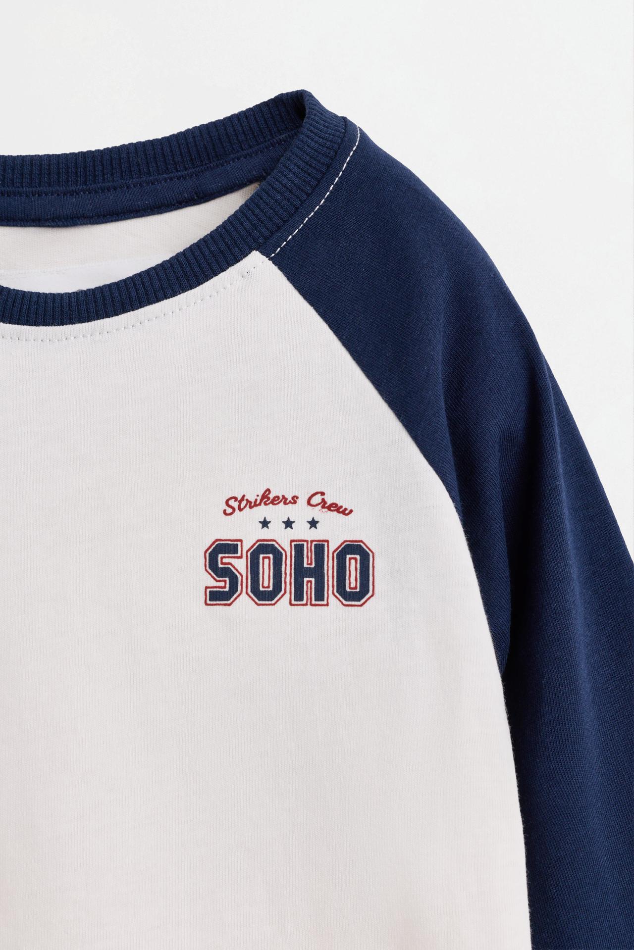 Slogan raglan sleeve T-shirt — NAVY