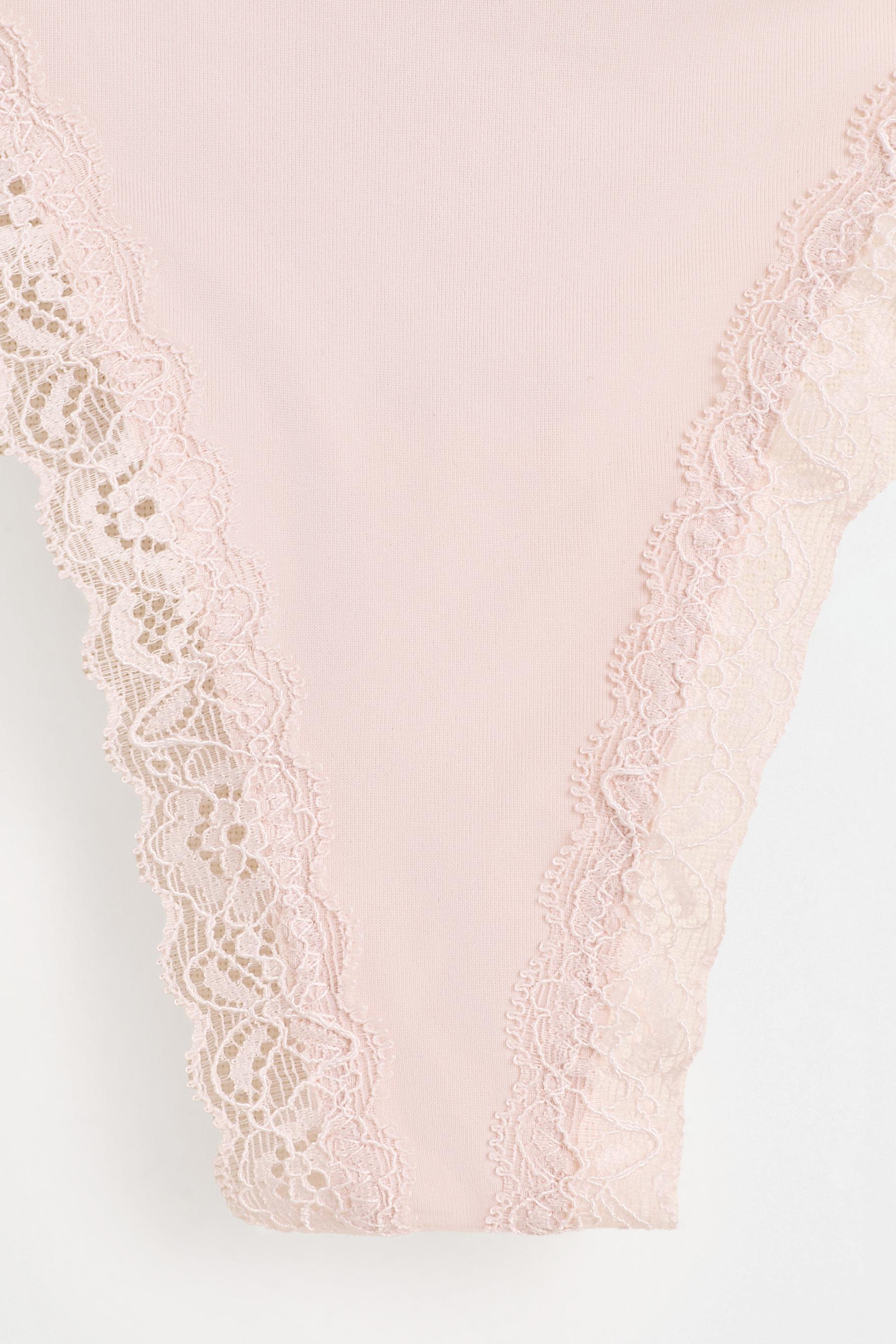 Lace Detail Thong (2-Pack) — BLACK