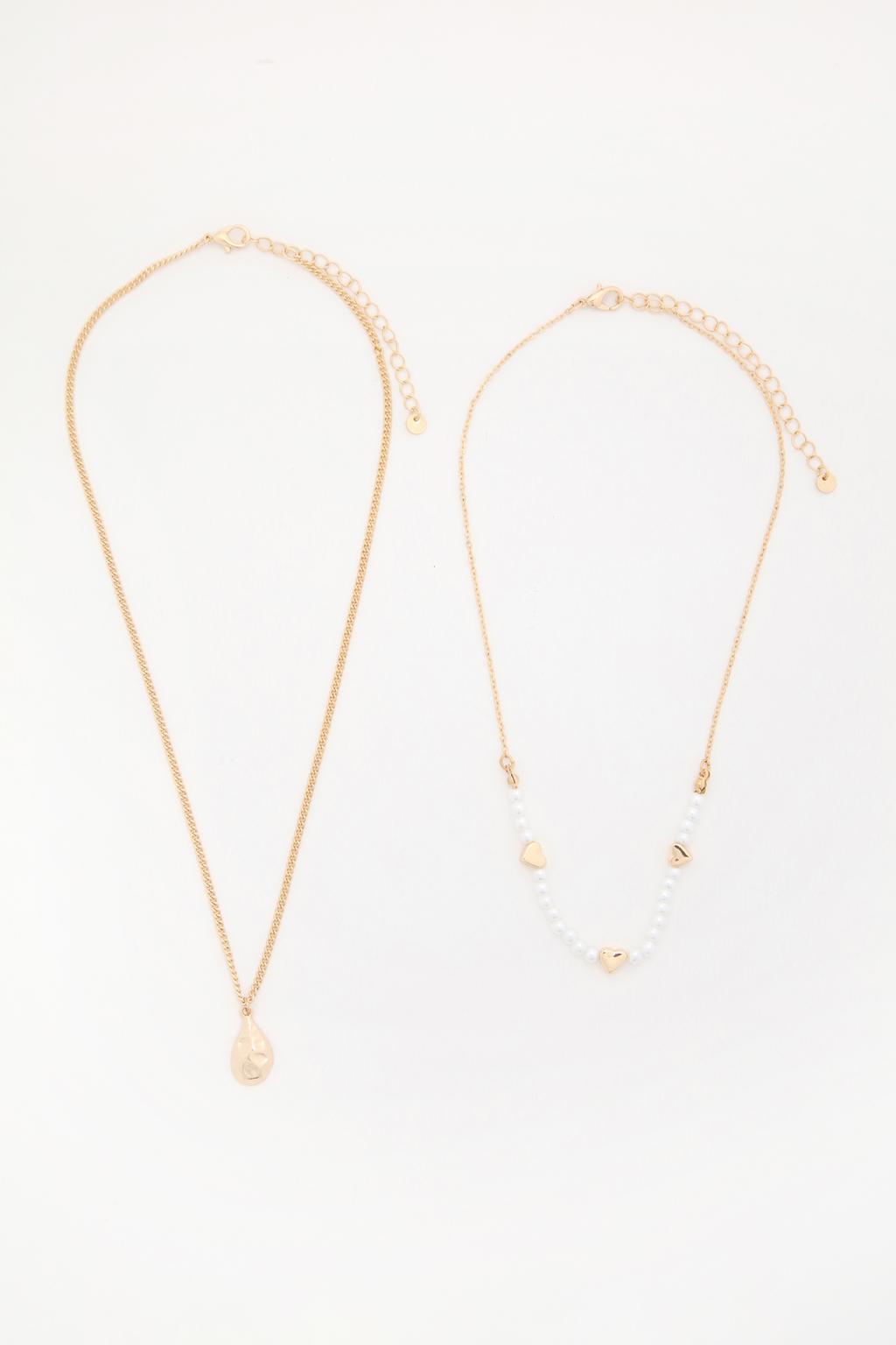 Set 2 collares perlas gota